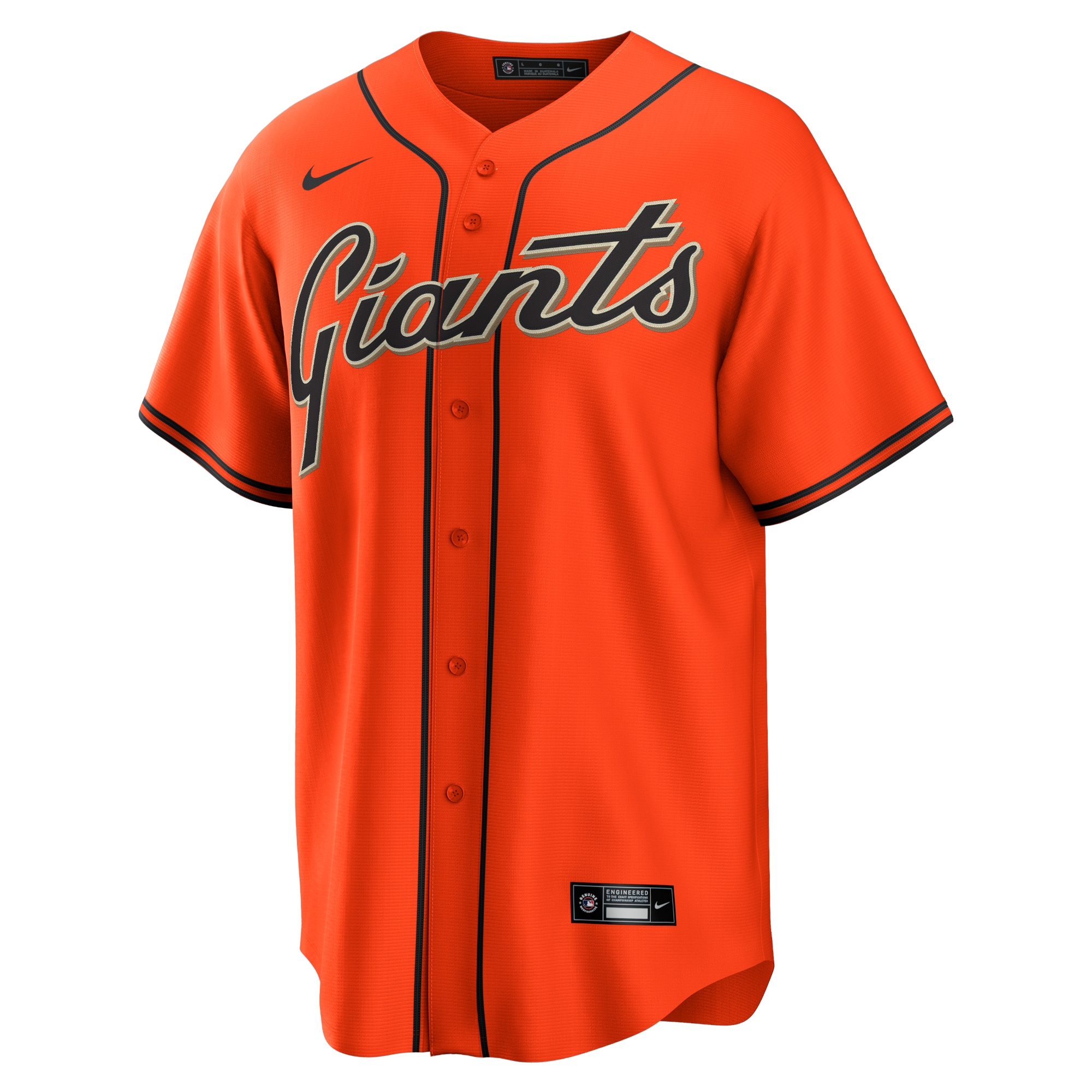 Alternative view of Men's San Francisco Giants Orange Alternate Team Baseball Jersey 