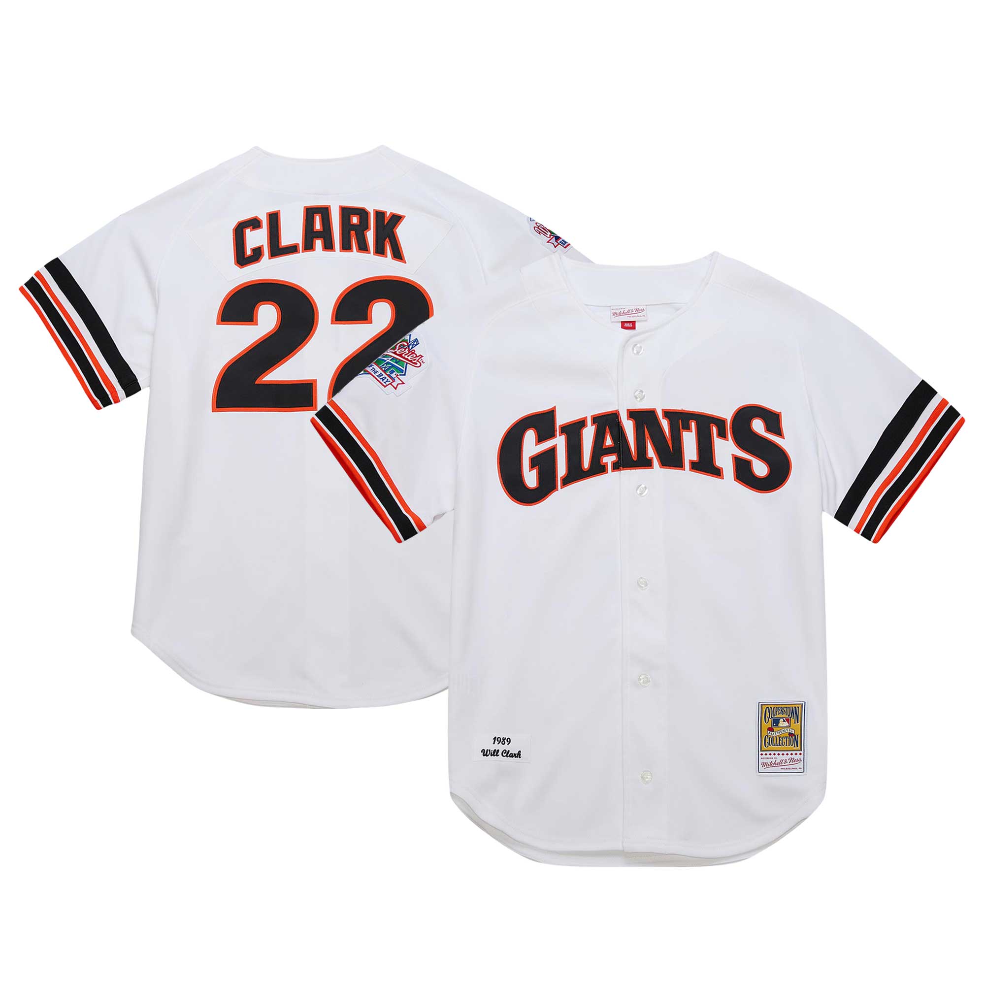 Men's San Francisco Giants Will Clark Mitchell & Ness White Cooperstown Collection 1989 Baseball Jersey 