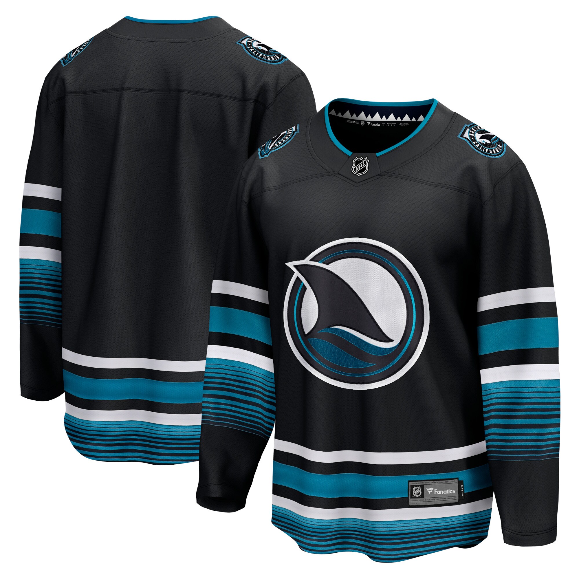 Men's San Jose Sharks Black Alternate Premier Breakaway Hockey Jersey - JS899 