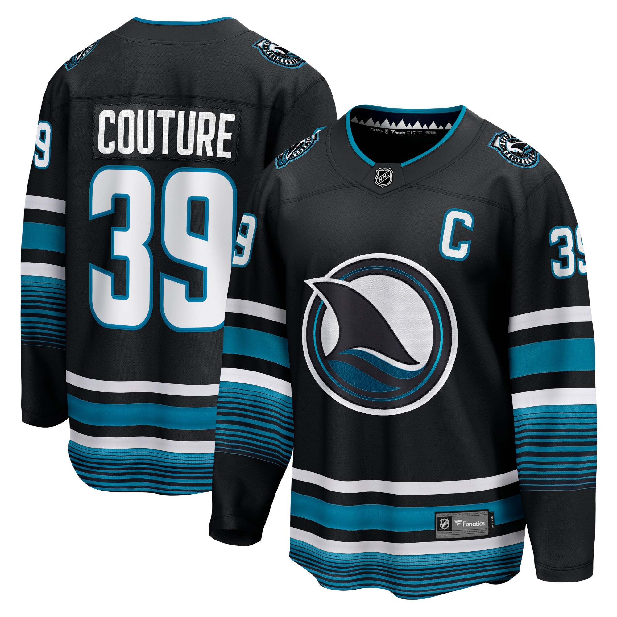 Men's San Jose Sharks Logan Couture Black Alternate Premier Breakaway Player Hockey Jersey - JS328 