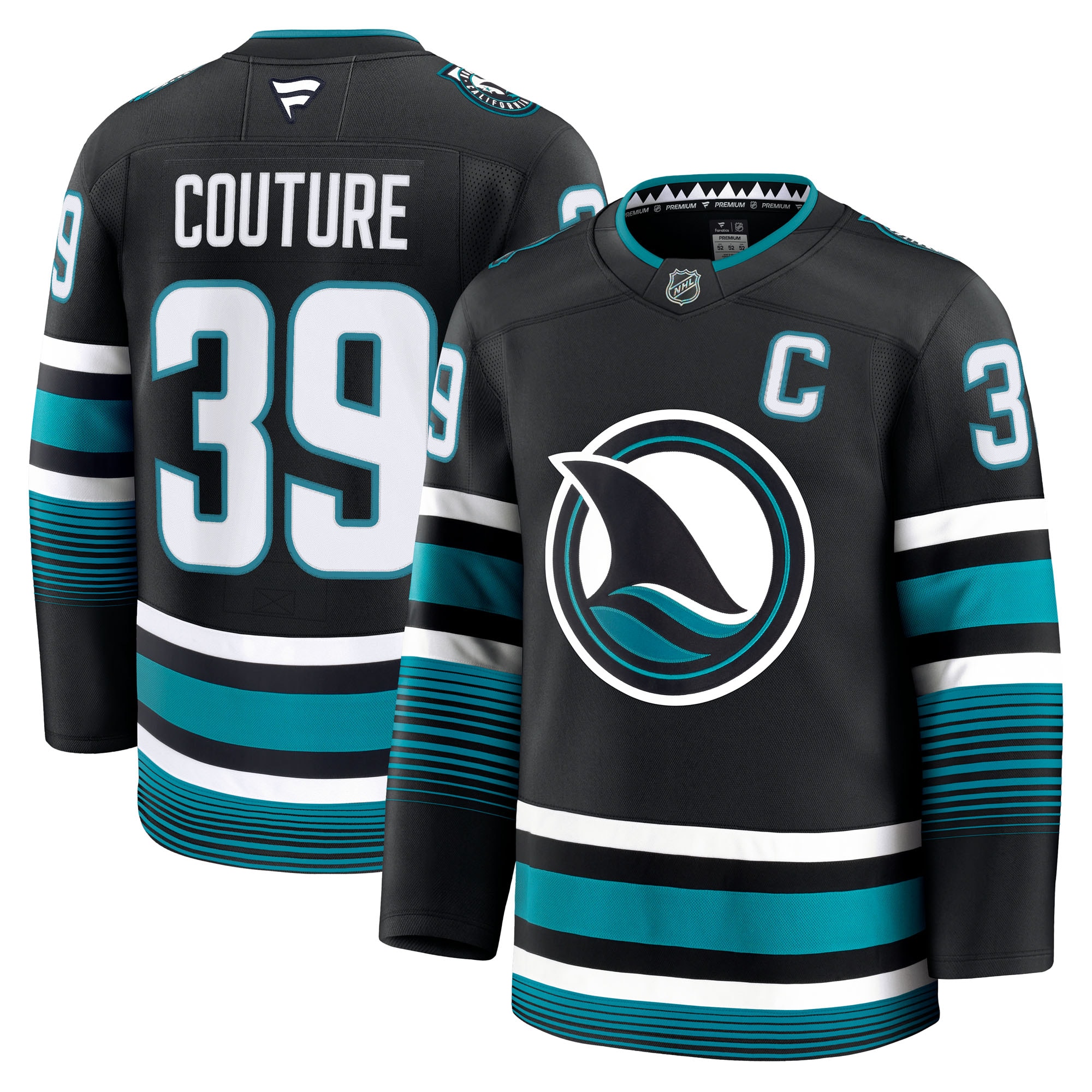 Men's San Jose Sharks Logan Couture Black Alternate Premium Hockey Jersey - JS926 