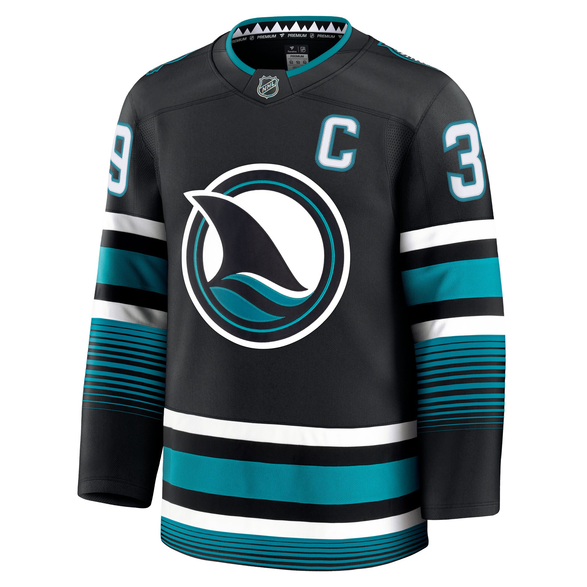 Alternative view of Men's San Jose Sharks Logan Couture Black Alternate Premium Hockey Jersey - JS926 