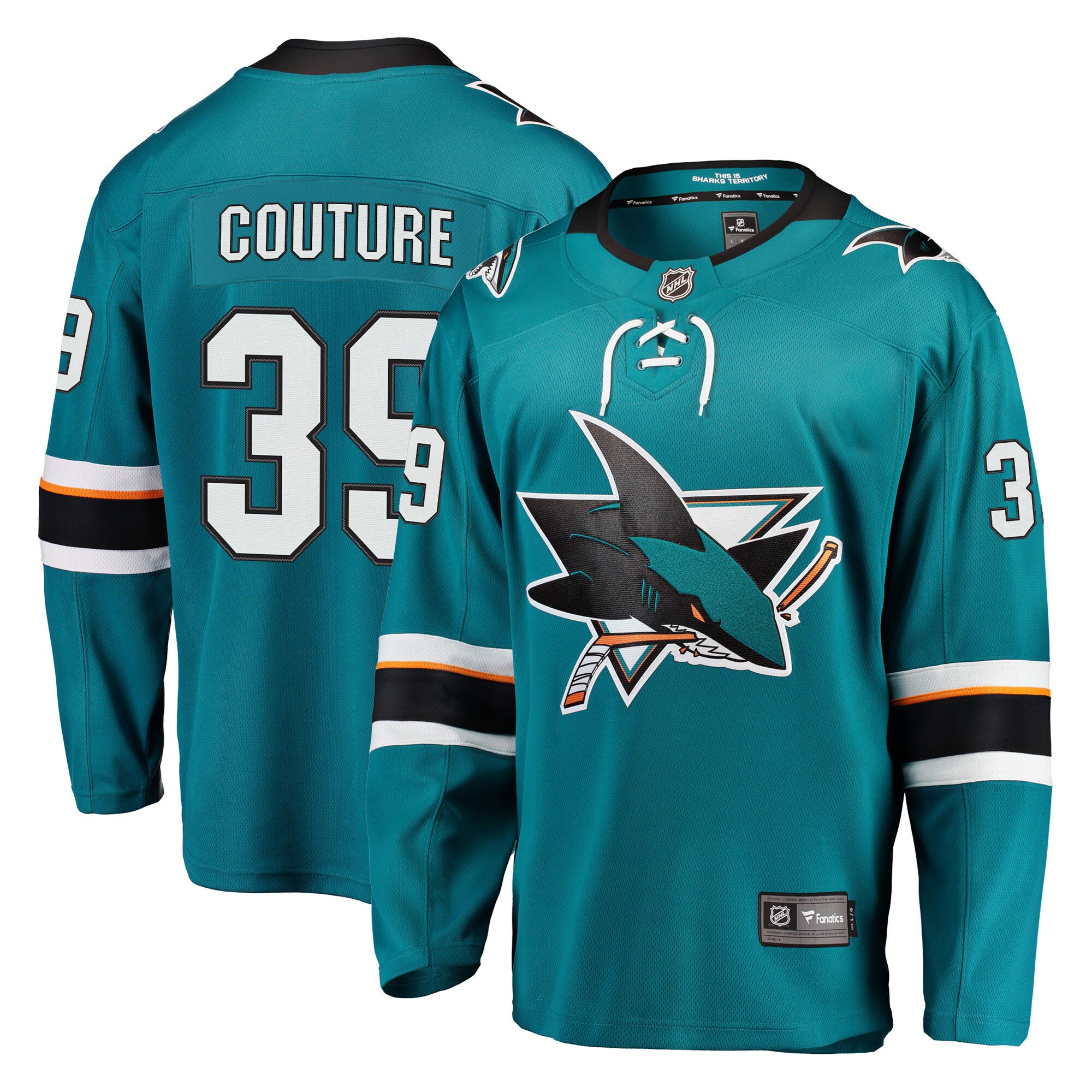 Men's San Jose Sharks Logan Couture Teal 2021/22 Home Premier Breakaway Player Hockey Jersey - JS152 