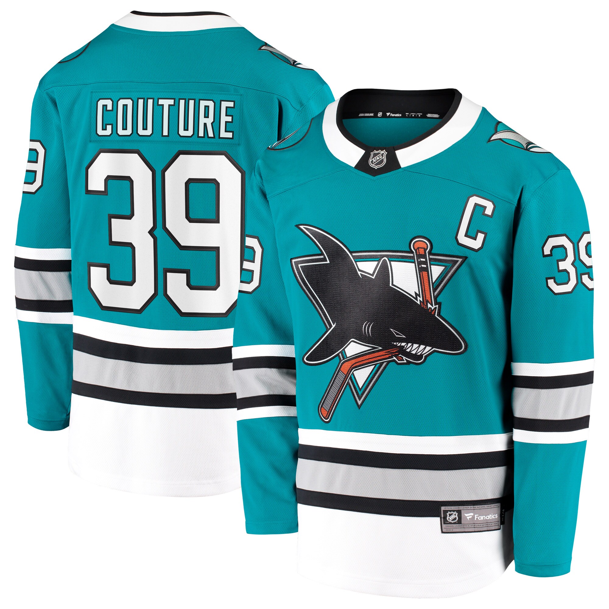 Men's San Jose Sharks Logan Couture Teal 30th Anniversary Premier Breakaway Player Hockey Jersey - JS811 
