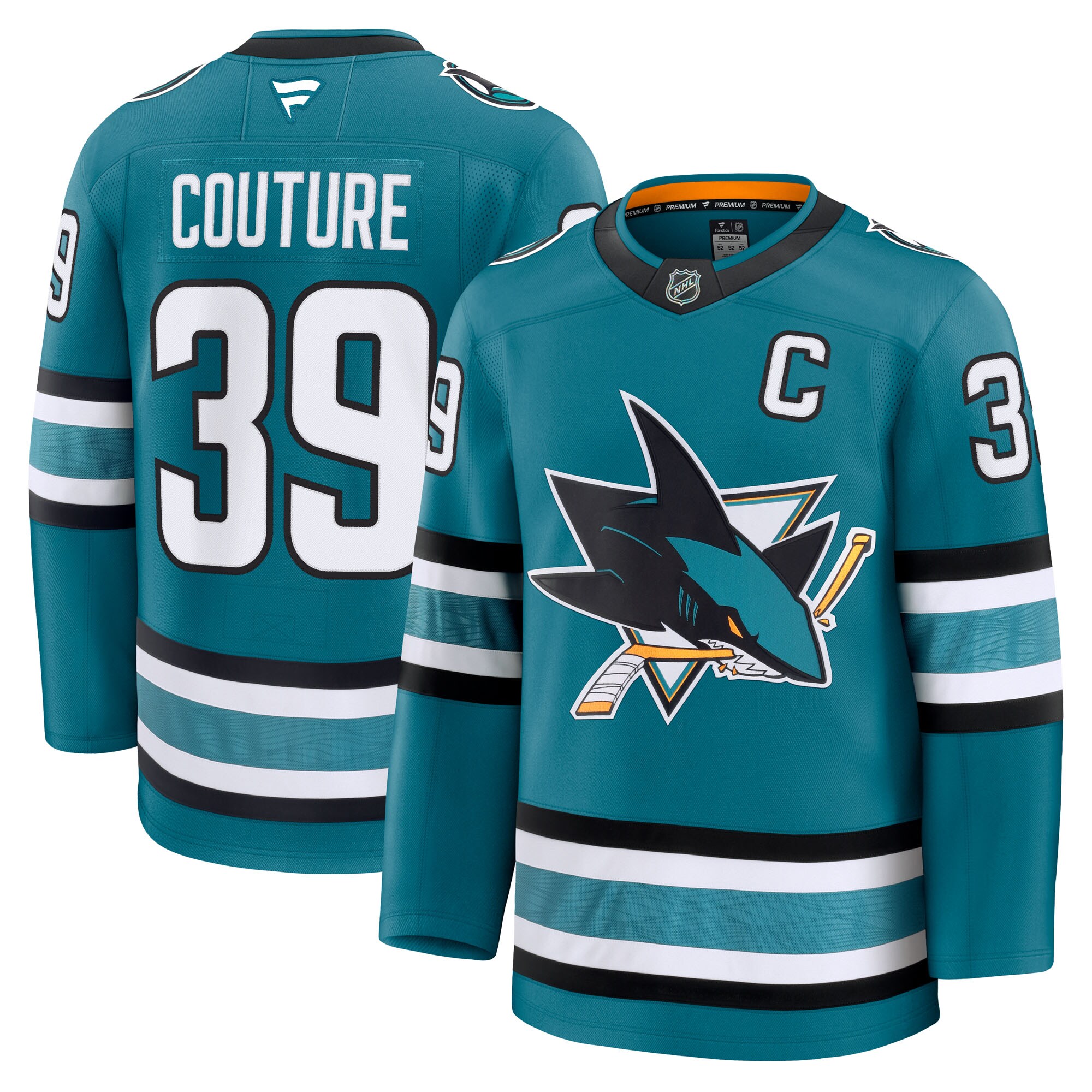 Men's San Jose Sharks Logan Couture Teal Home Premium Hockey Jersey - JS180 