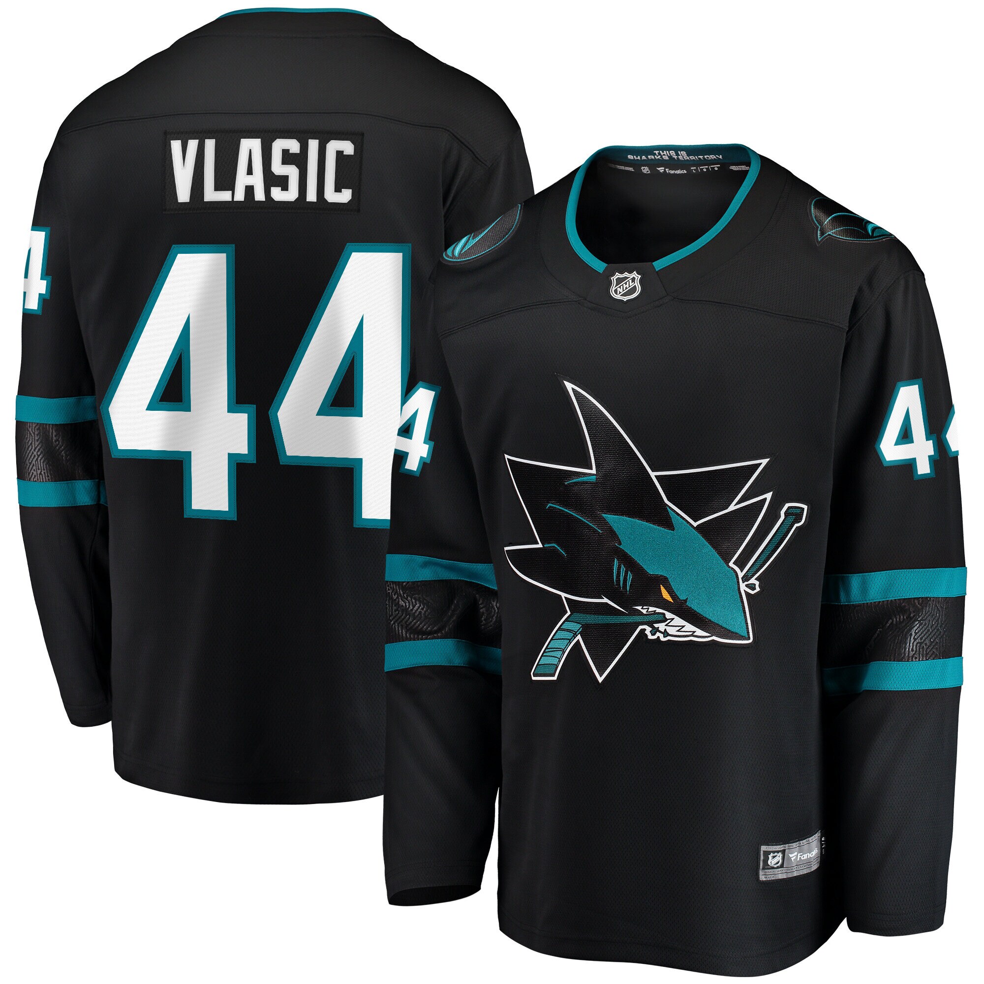 Men's San Jose Sharks Marc-Edouard Vlasic Black Premier Breakaway Player Hockey Jersey - JS808 
