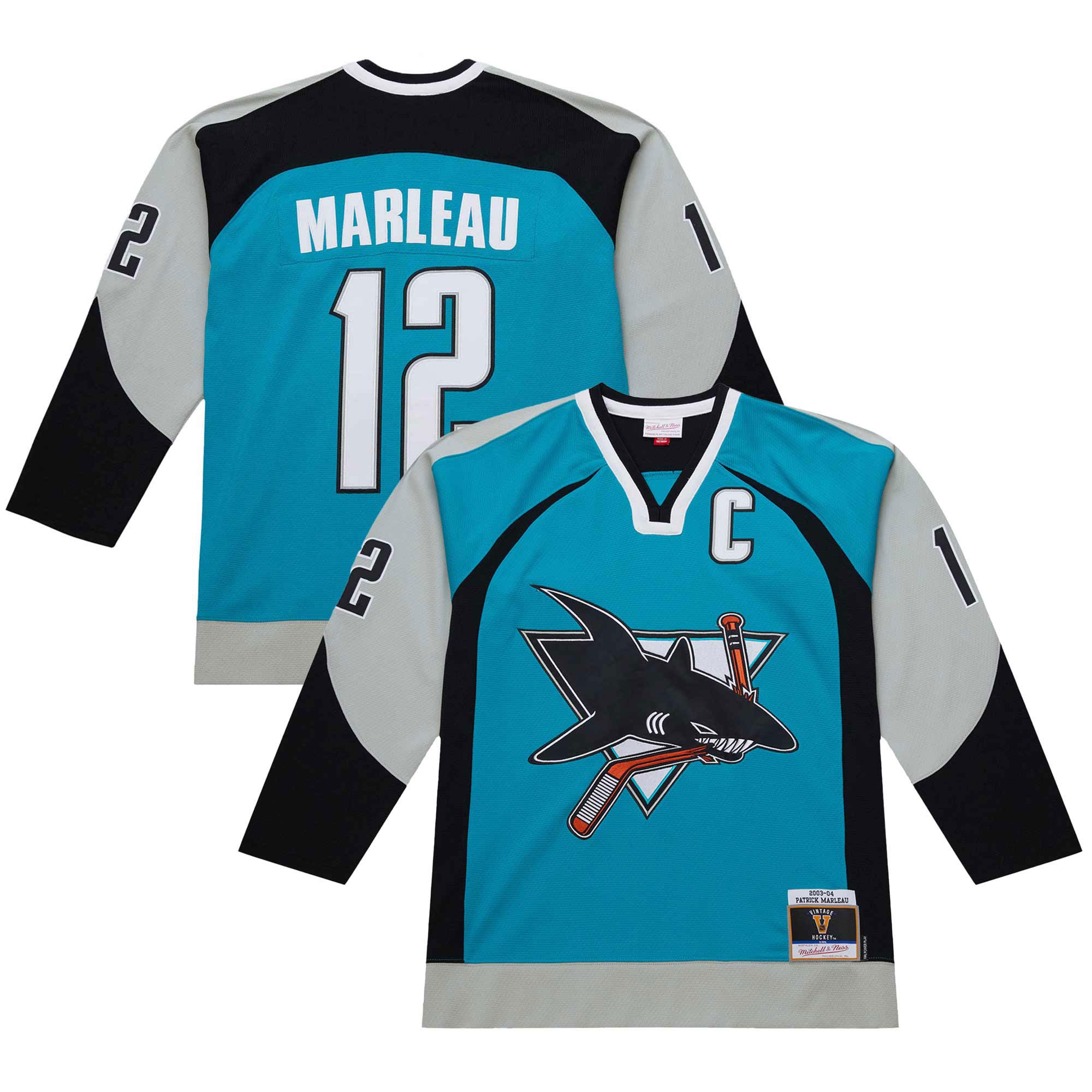 Men's San Jose Sharks Patrick Marleau Teal 2003-04 Power Play Hockey Jersey - JS413 