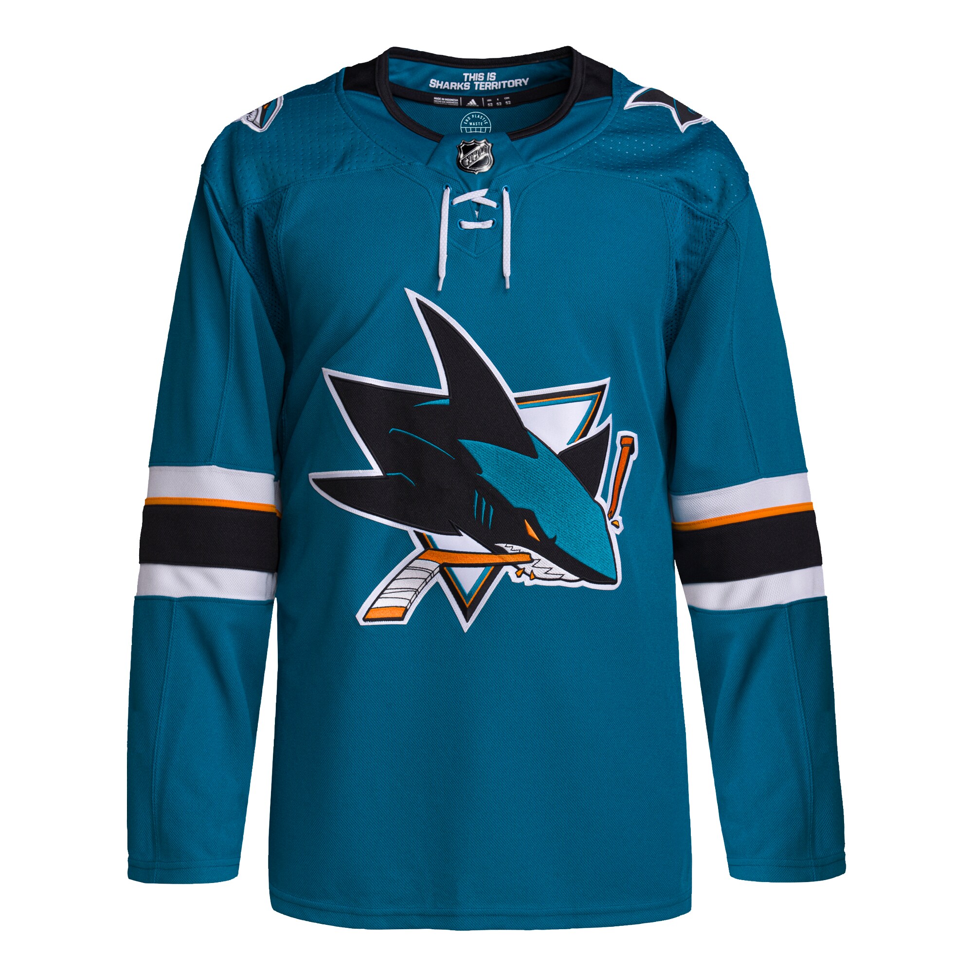 Alternative view of Men's San Jose Sharks Teal 2021/22 Home Primegreen Hockey Jersey - JS329 
