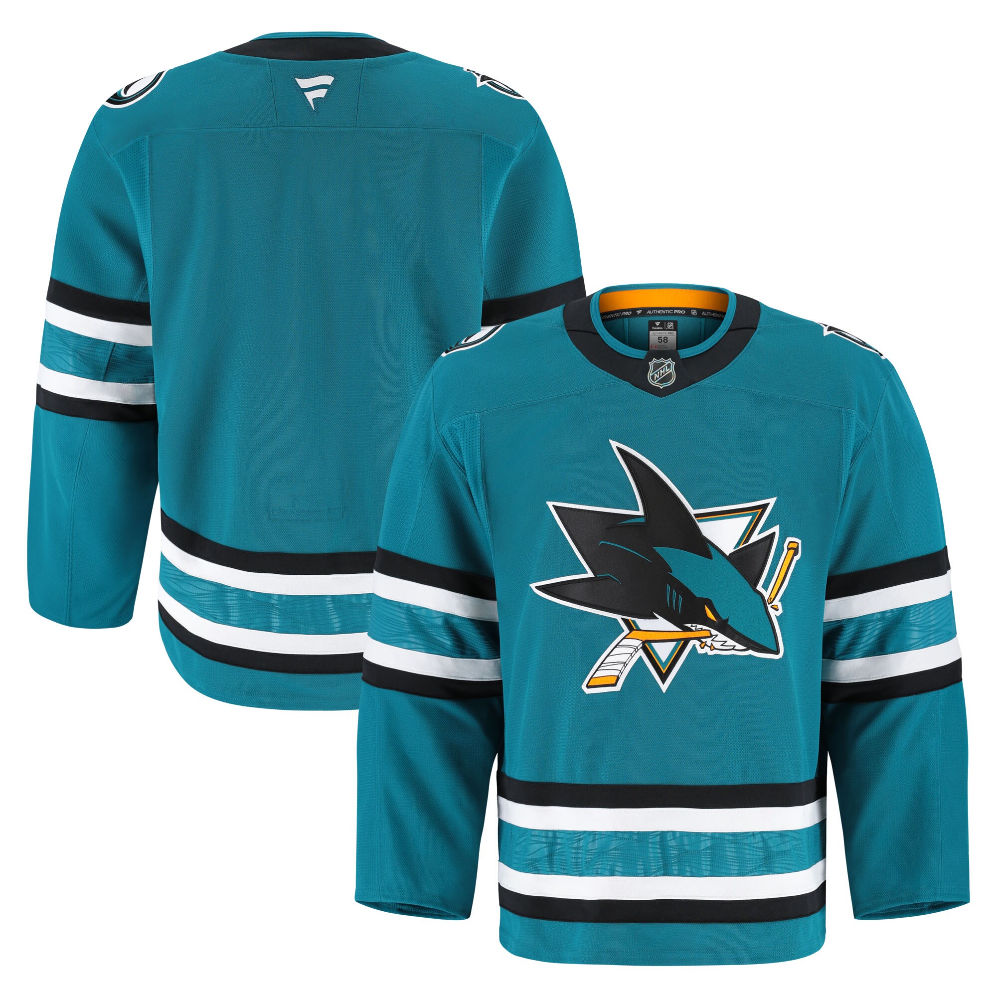 Men's San Jose Sharks Teal Home Pro Hockey Jersey - JS972 