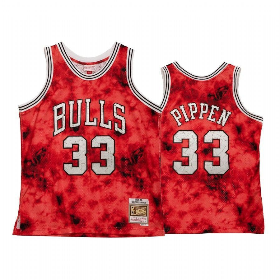 Men's Scottie Pippen 33 Chicago Bulls Galaxy Basketball Jersey Red - JS367 