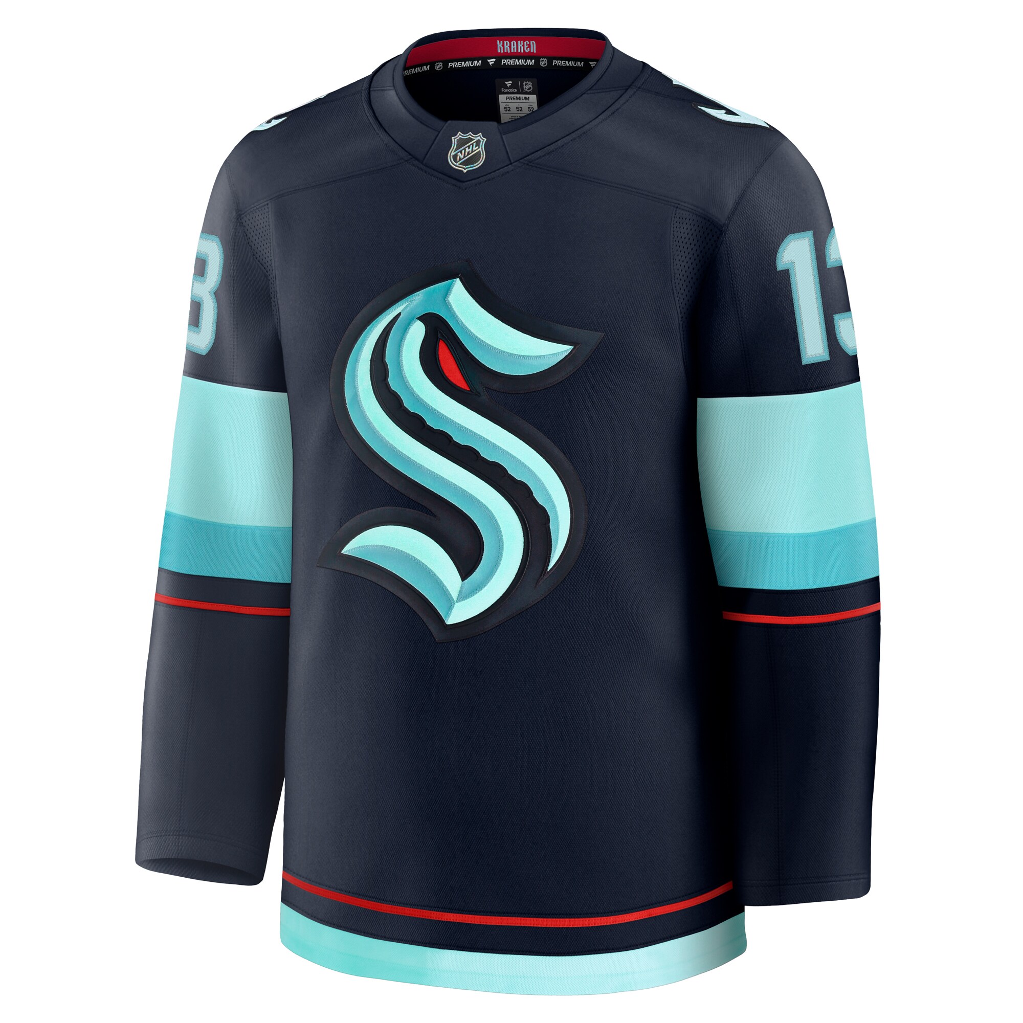 Alternative view of Men's Seattle Kraken Brandon Tanev Deep Sea Blue Home Premium Hockey Jersey - JS932 