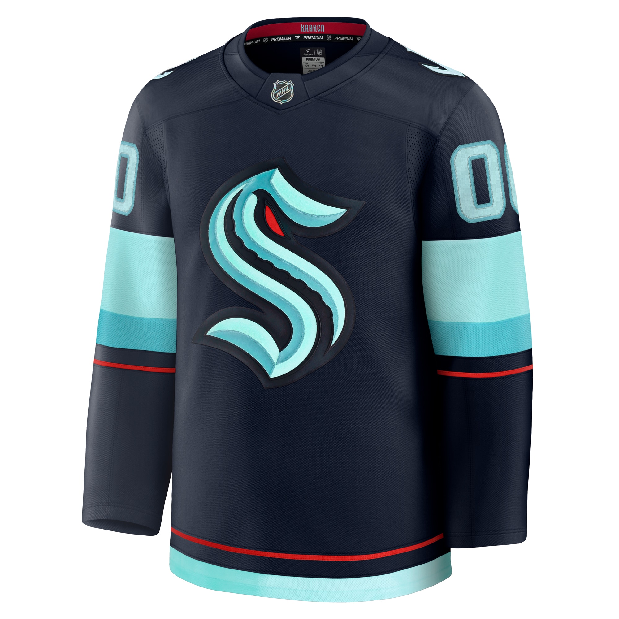 Alternative view of Men's Seattle Kraken Deep Sea Blue Home Premium Custom Hockey Jersey - JS200 