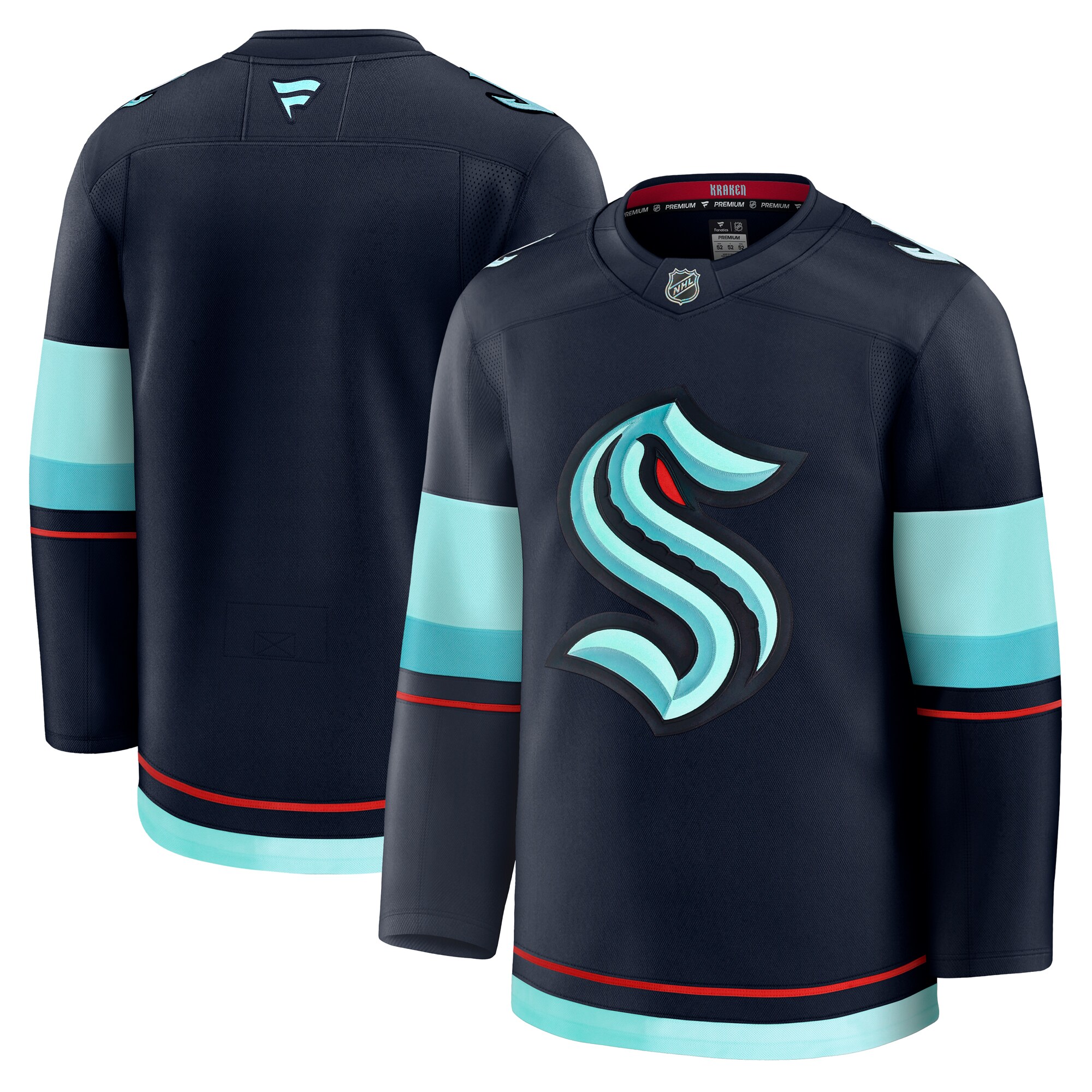 Men's Seattle Kraken Deep Sea Blue Home Premium Hockey Jersey - JS763 