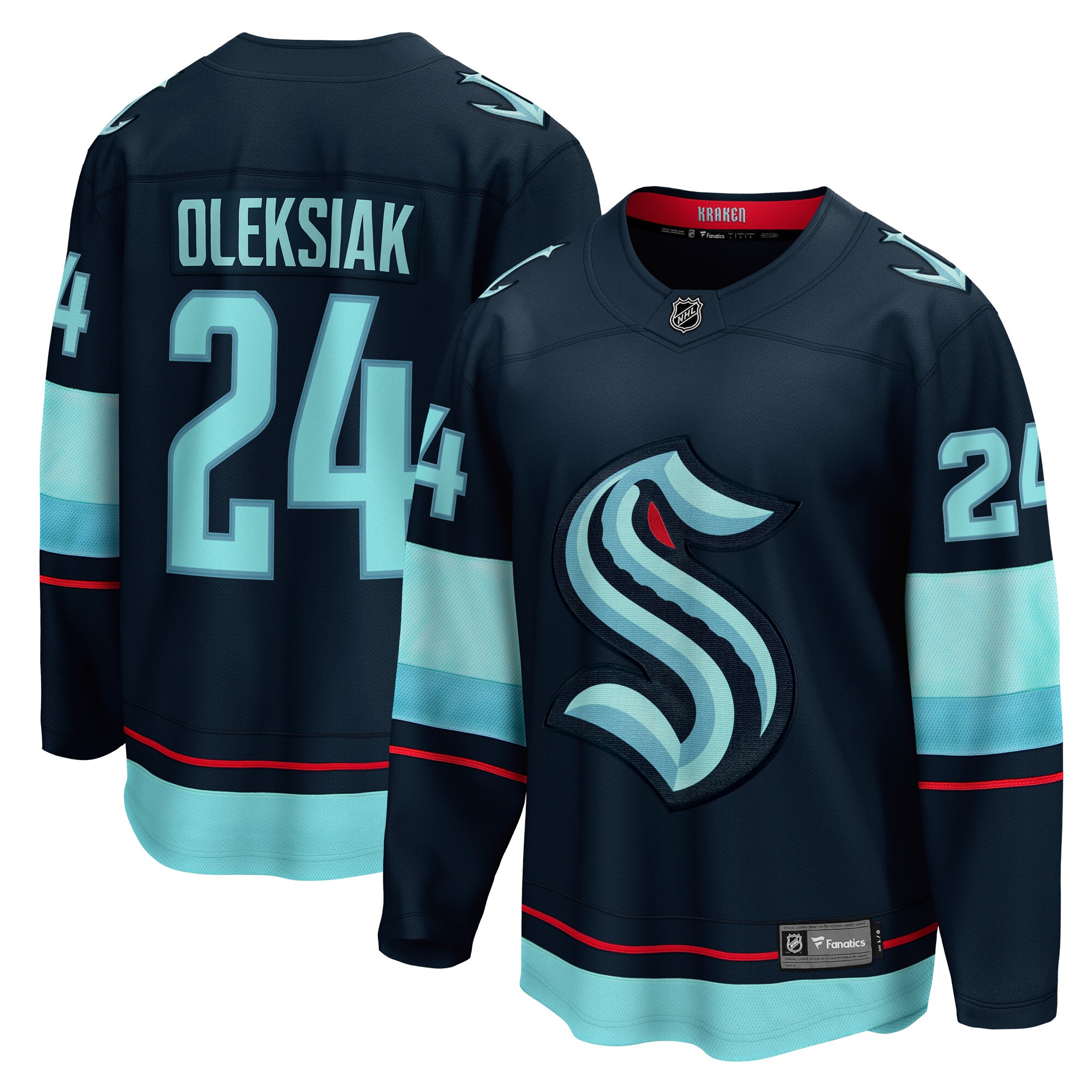 Men's Seattle Kraken Jamie Oleksiak Deep Sea Blue Home Breakaway Player Hockey Jersey - JS805 