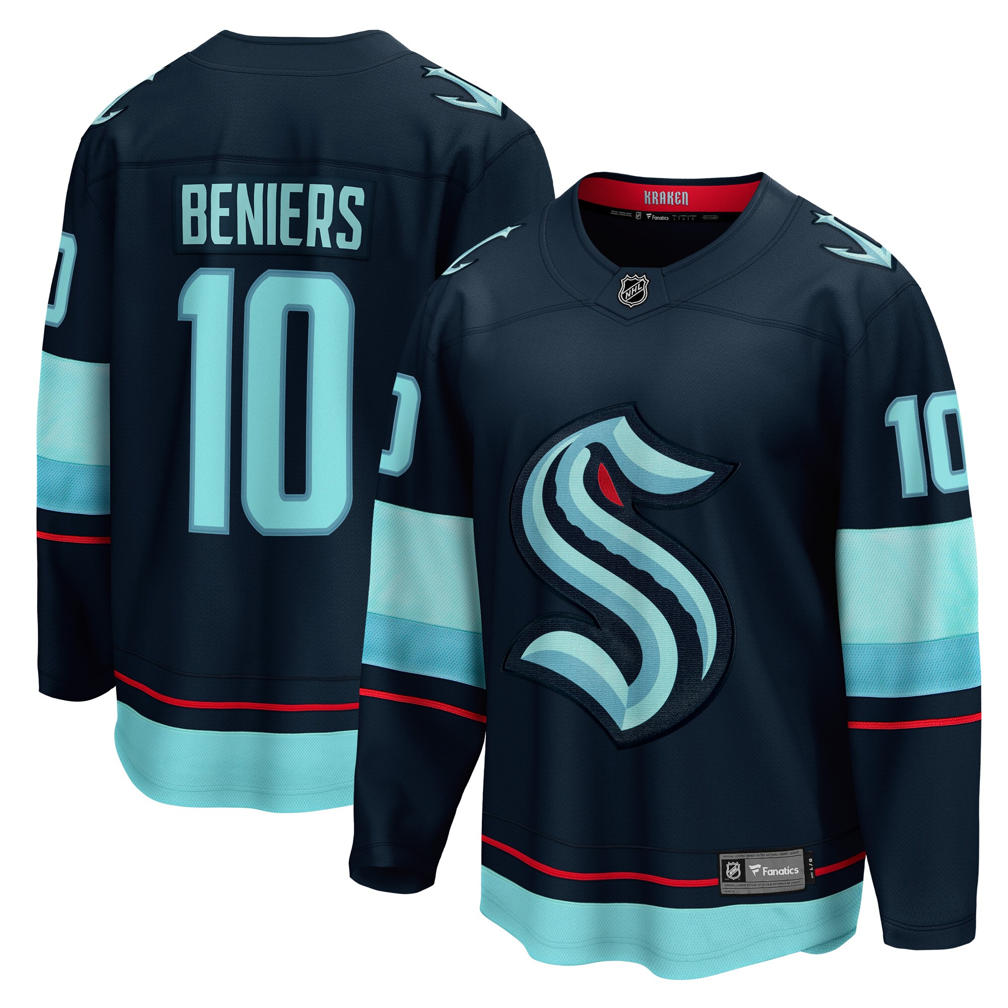 Men's Seattle Kraken Matty Beniers Deep Sea Blue Premier Breakaway Player Hockey Jersey - JS603 