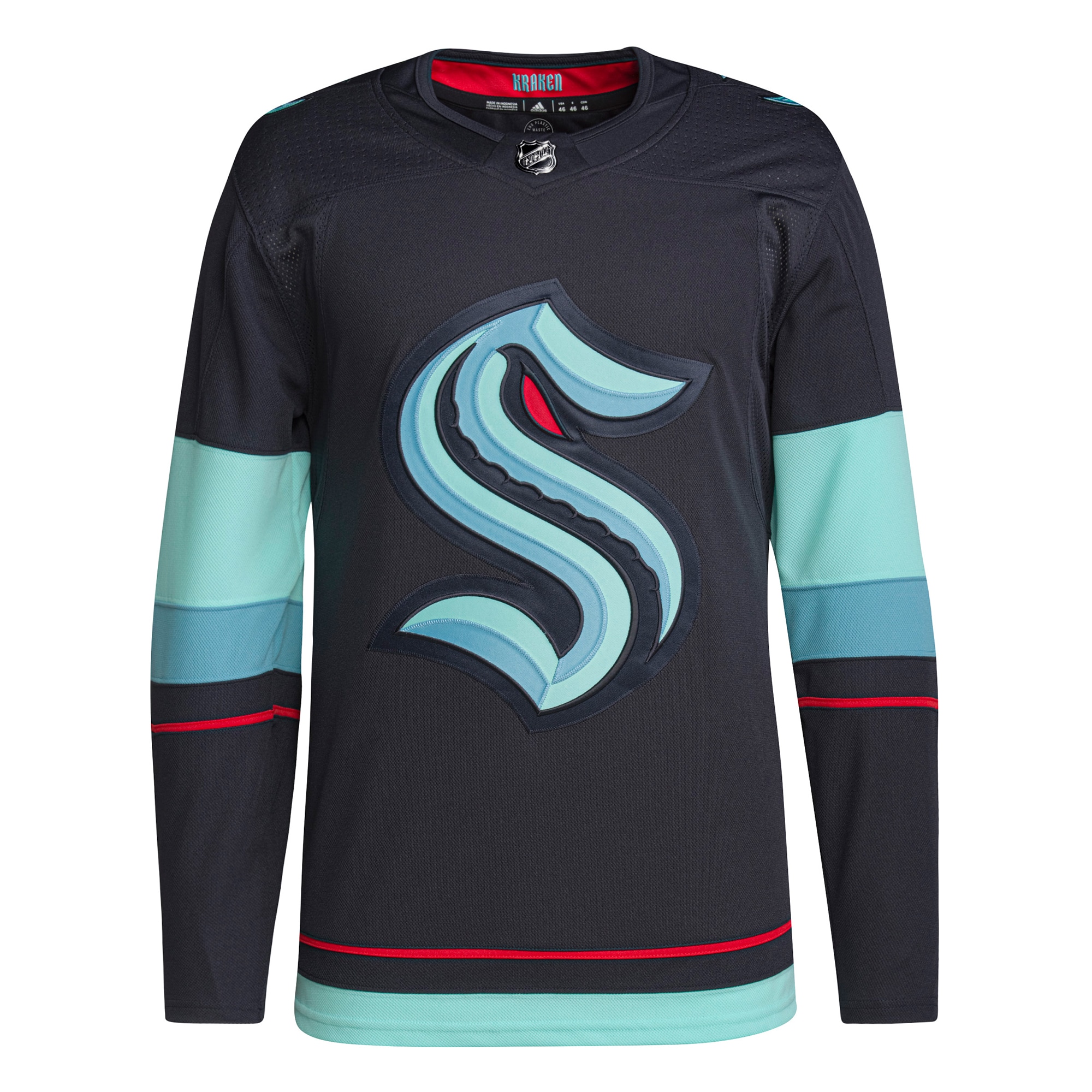 Alternative view of Men's Seattle Kraken Navy Home Primegreen Jersey - JS540 