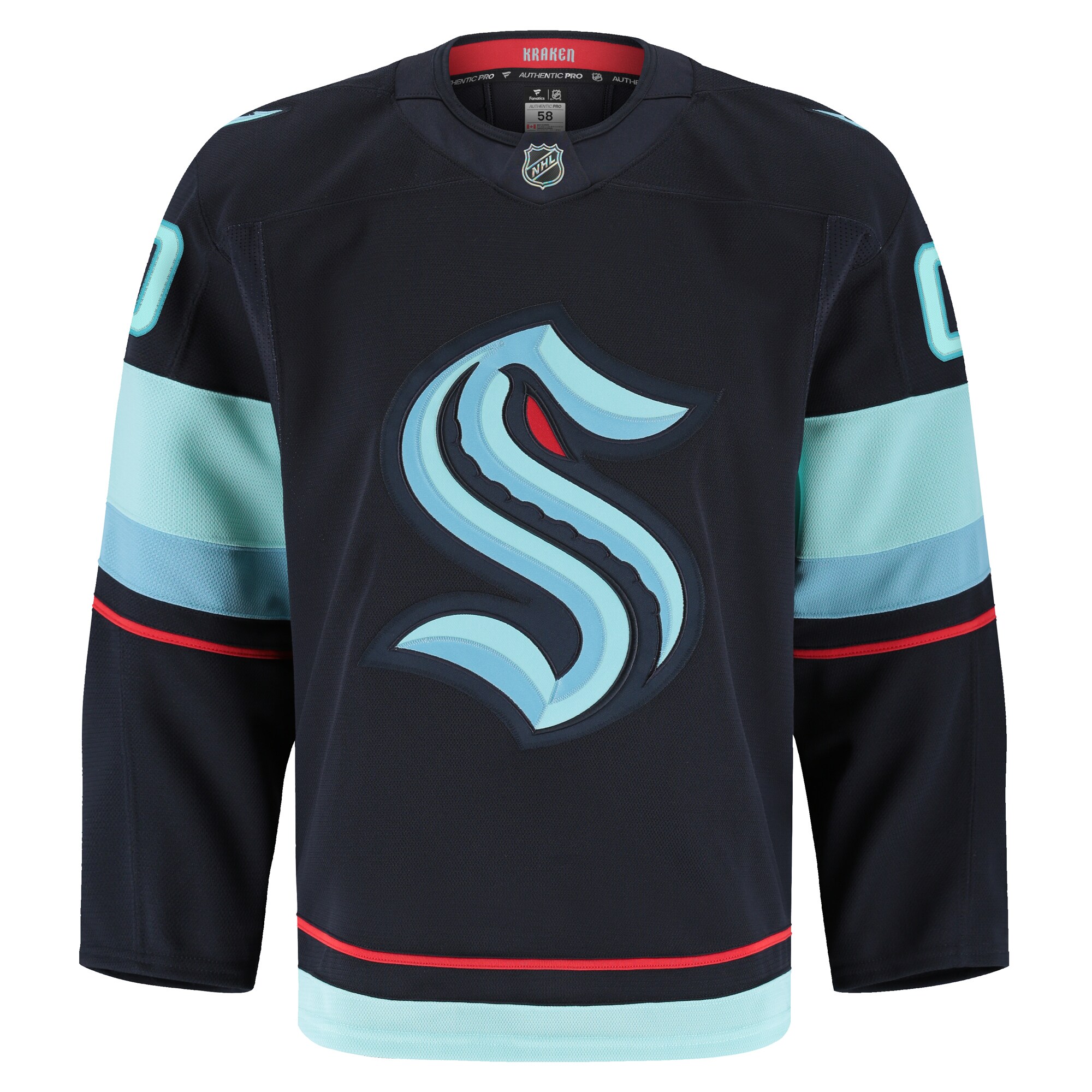 Alternative view of Men's Seattle Kraken Navy Home Pro Custom Jersey - JS274 
