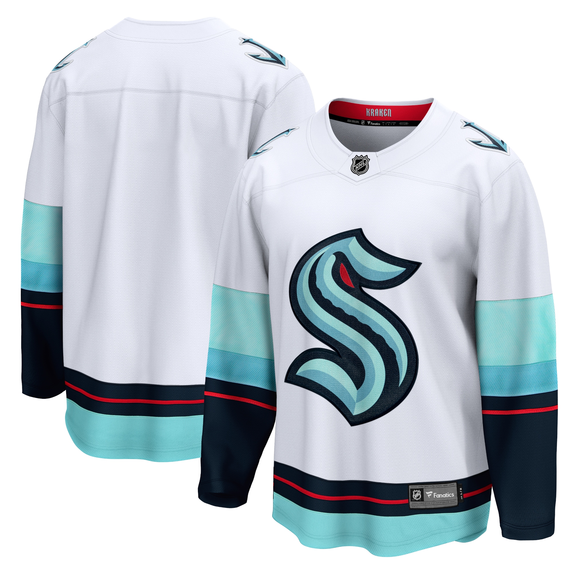 Men's Seattle Kraken White Away Breakaway Hockey Jersey - JS565 