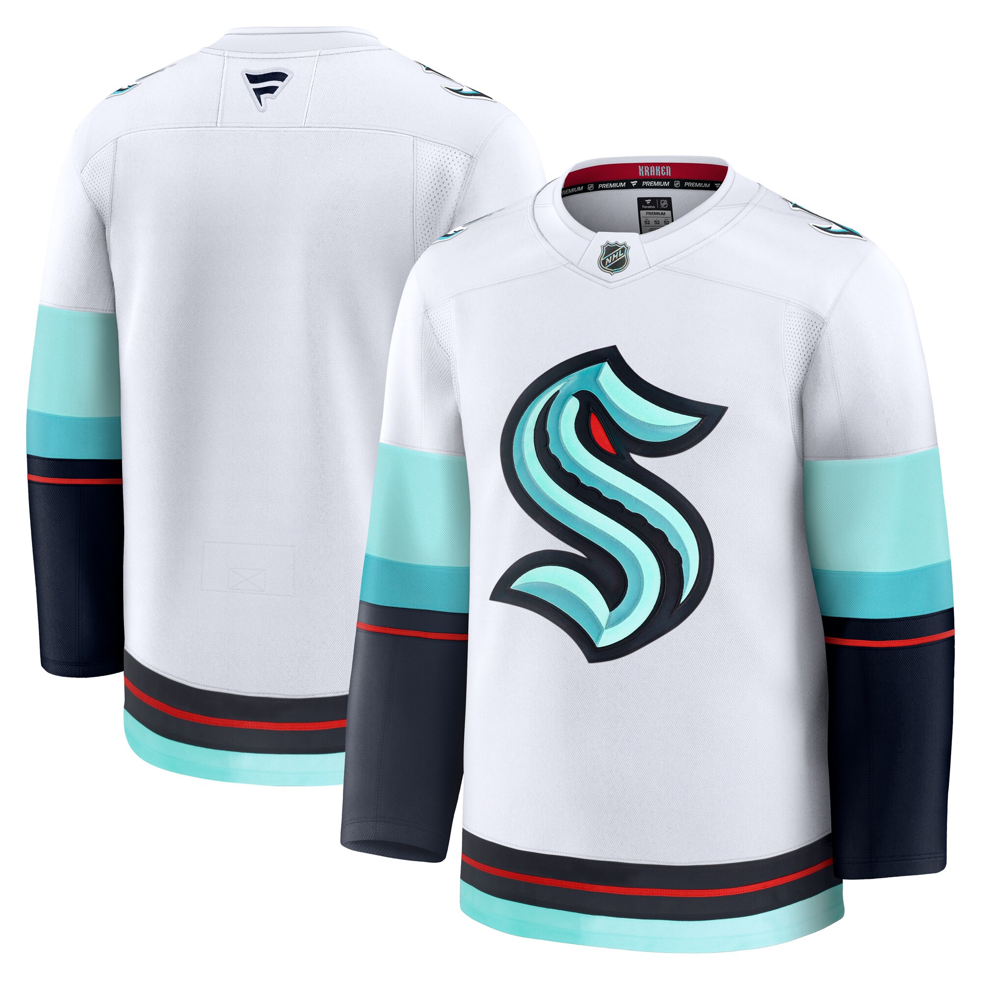 Men's Seattle Kraken White Away Premium Hockey Jersey - JS757 