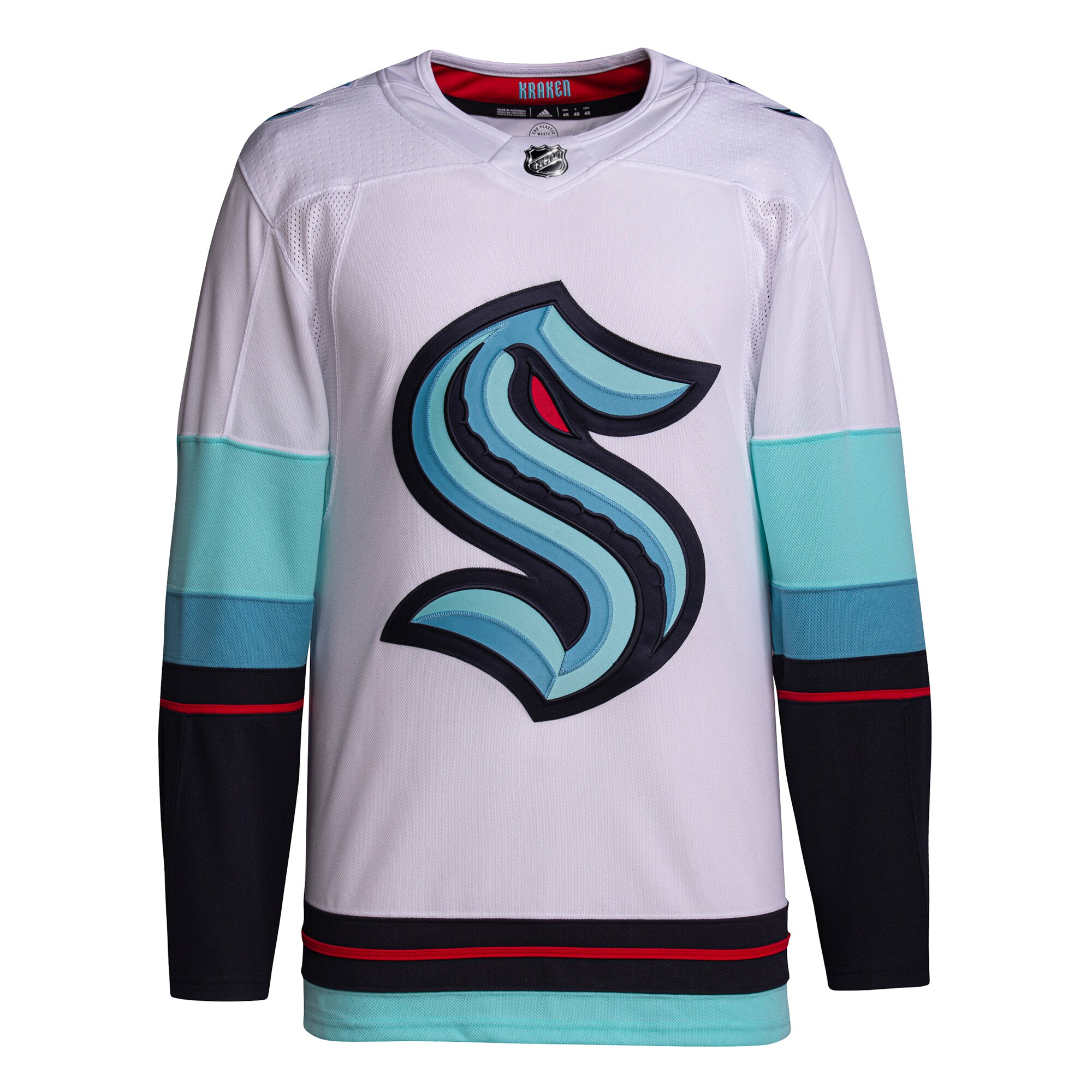 Alternative view of Men's Seattle Kraken White Away Primegreen Hockey Jersey - JS434 