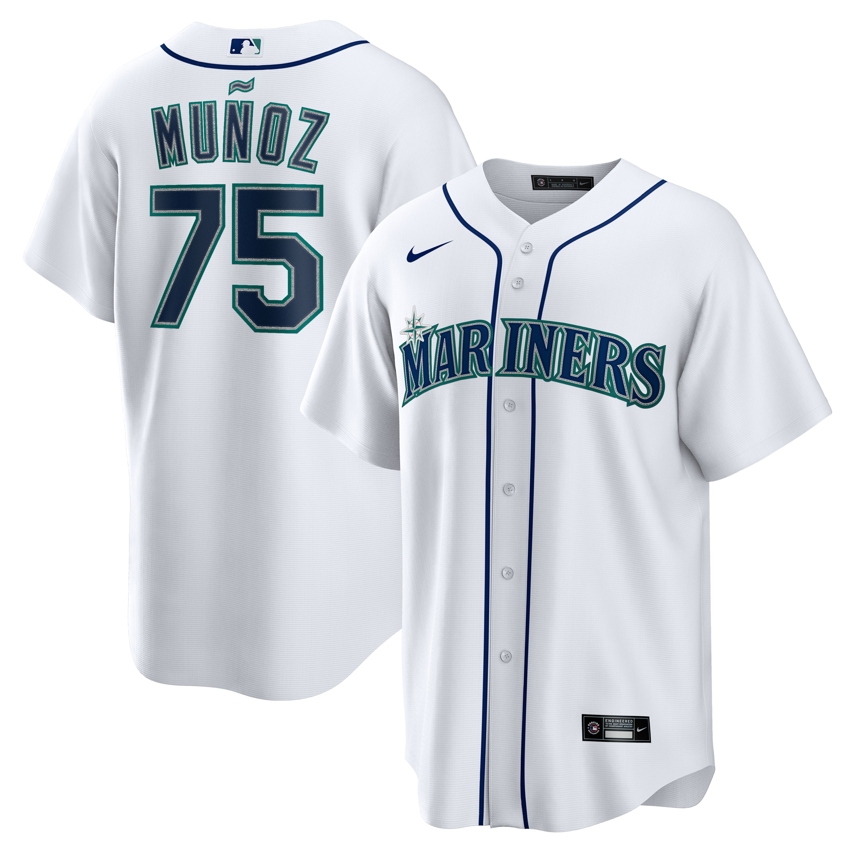 Men's Seattle Mariners Andrés Muñoz White Home Player Baseball Jersey 