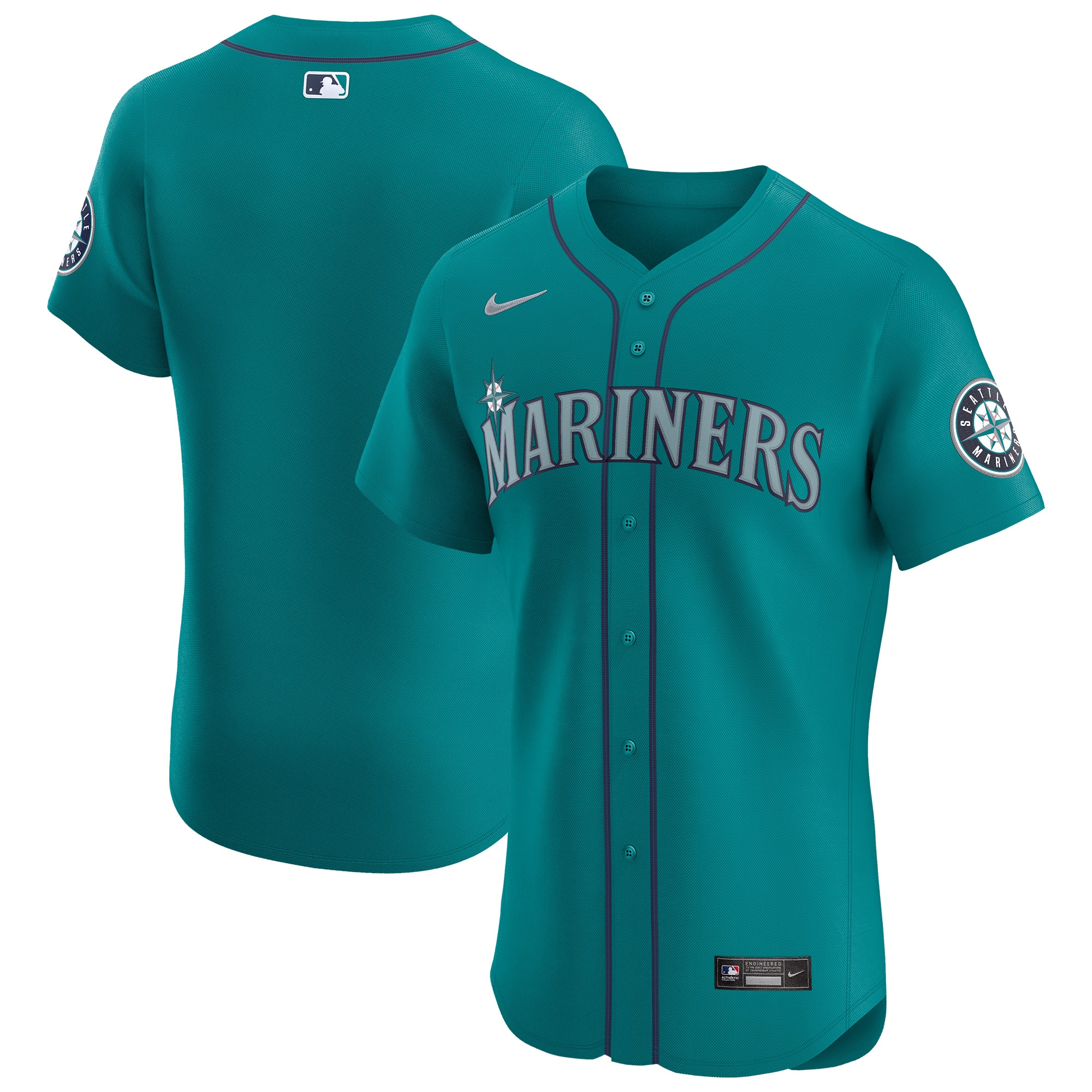 Men's Seattle Mariners Aqua Alternate Vapor Premier Elite Patch Baseball Jersey 