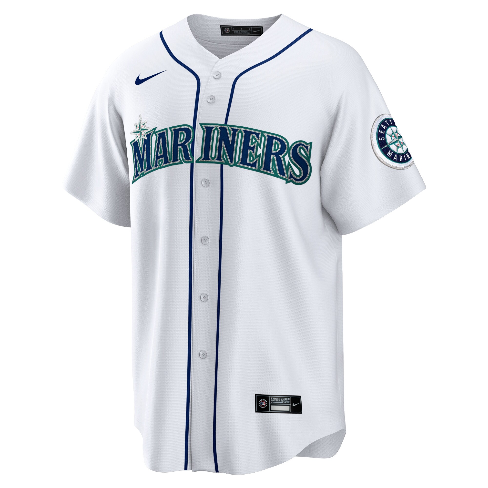 Alternative view of Men's Seattle Mariners Cal Raleigh White Home Baseball Jersey 