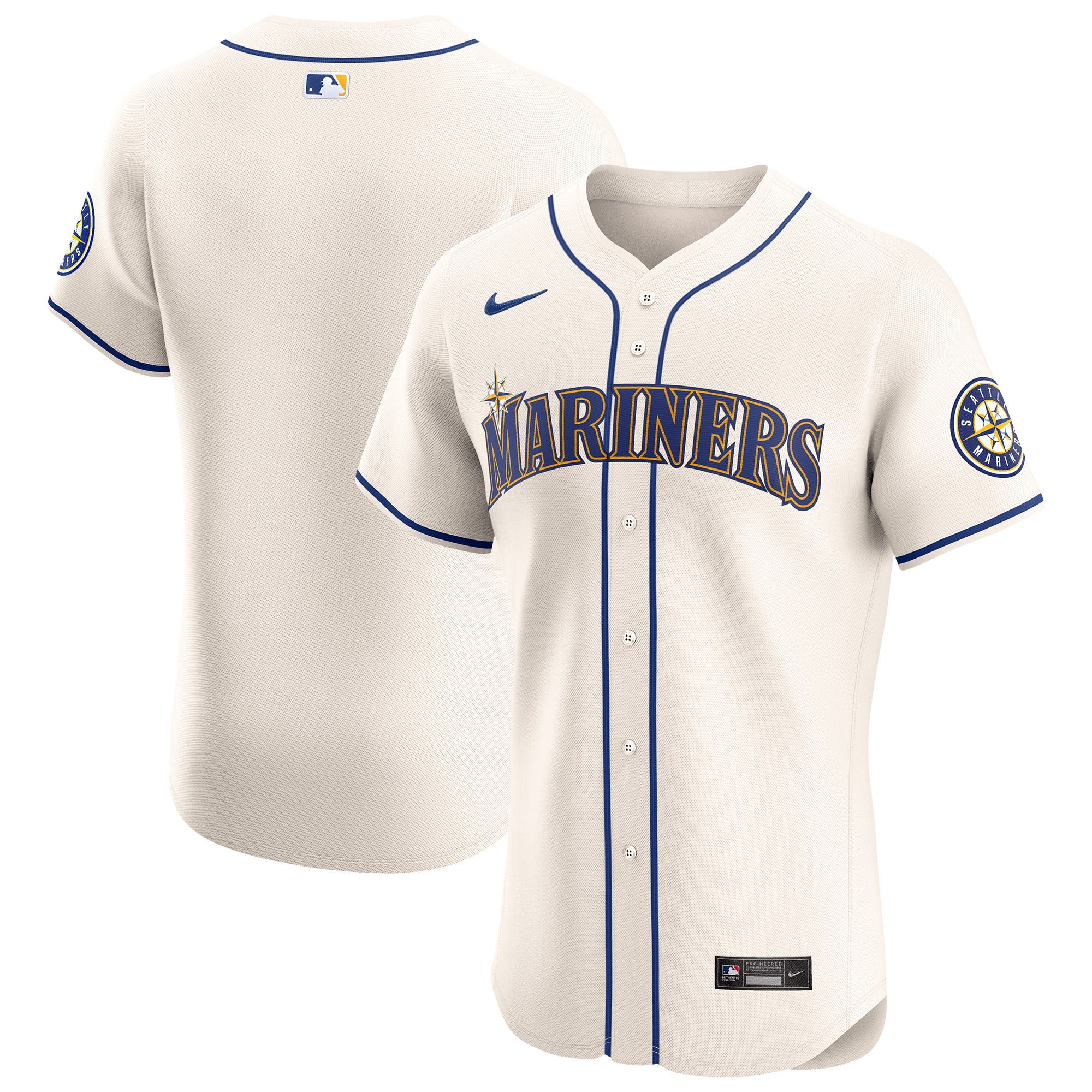 Men's Seattle Mariners Cream Alternate Vapor Premier Elite Patch Baseball Jersey 