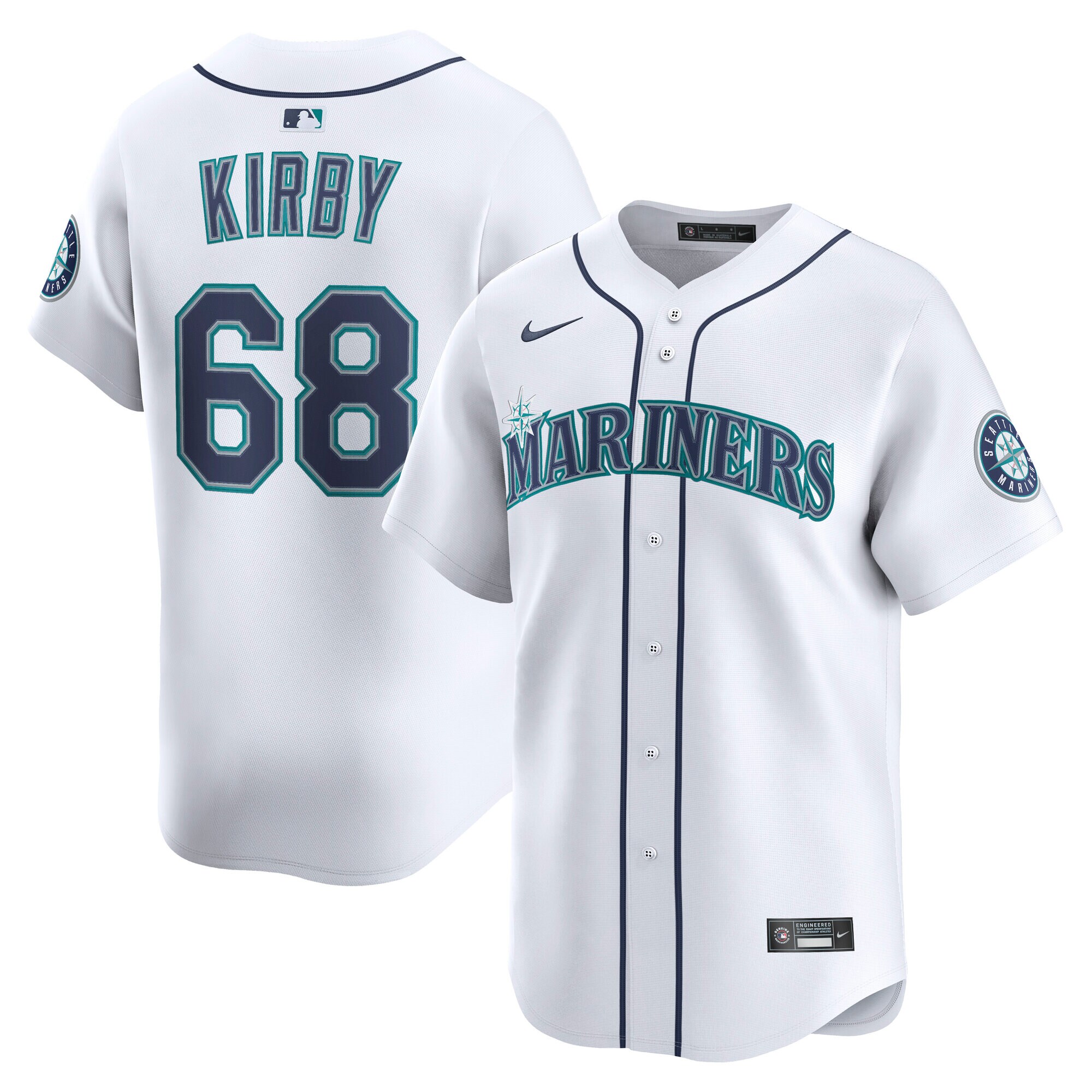 Men's Seattle Mariners George Kirby White Alternate Limited Player Baseball Jersey 