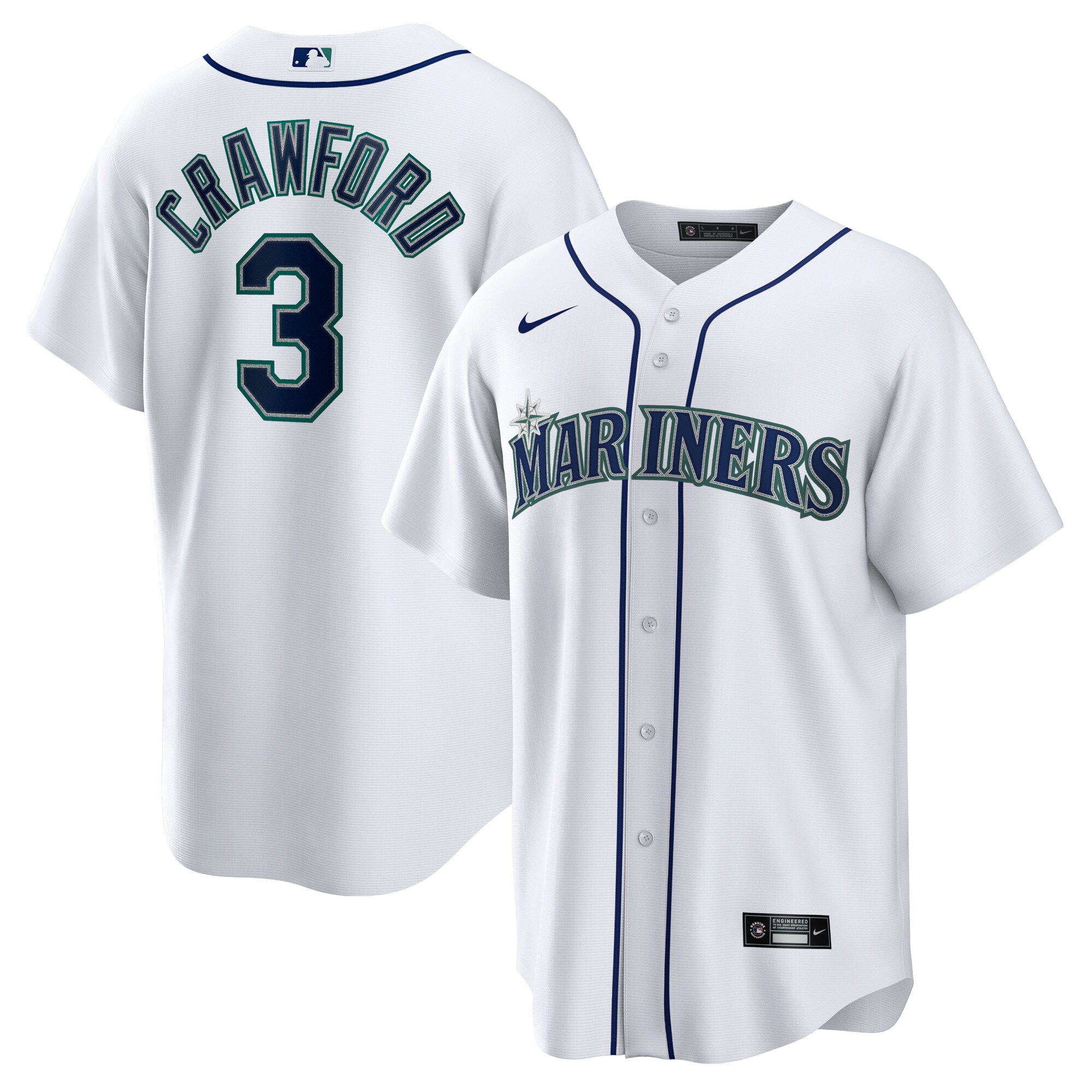 Men's Seattle Mariners JP Crawford White Home Baseball Jersey 