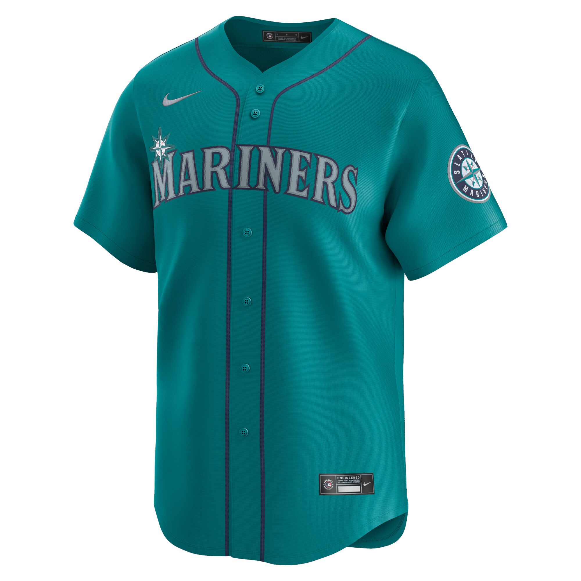 Alternative view of Men's Seattle Mariners Julio Rodríguez Aqua Alternate Limited Player Baseball Jersey 