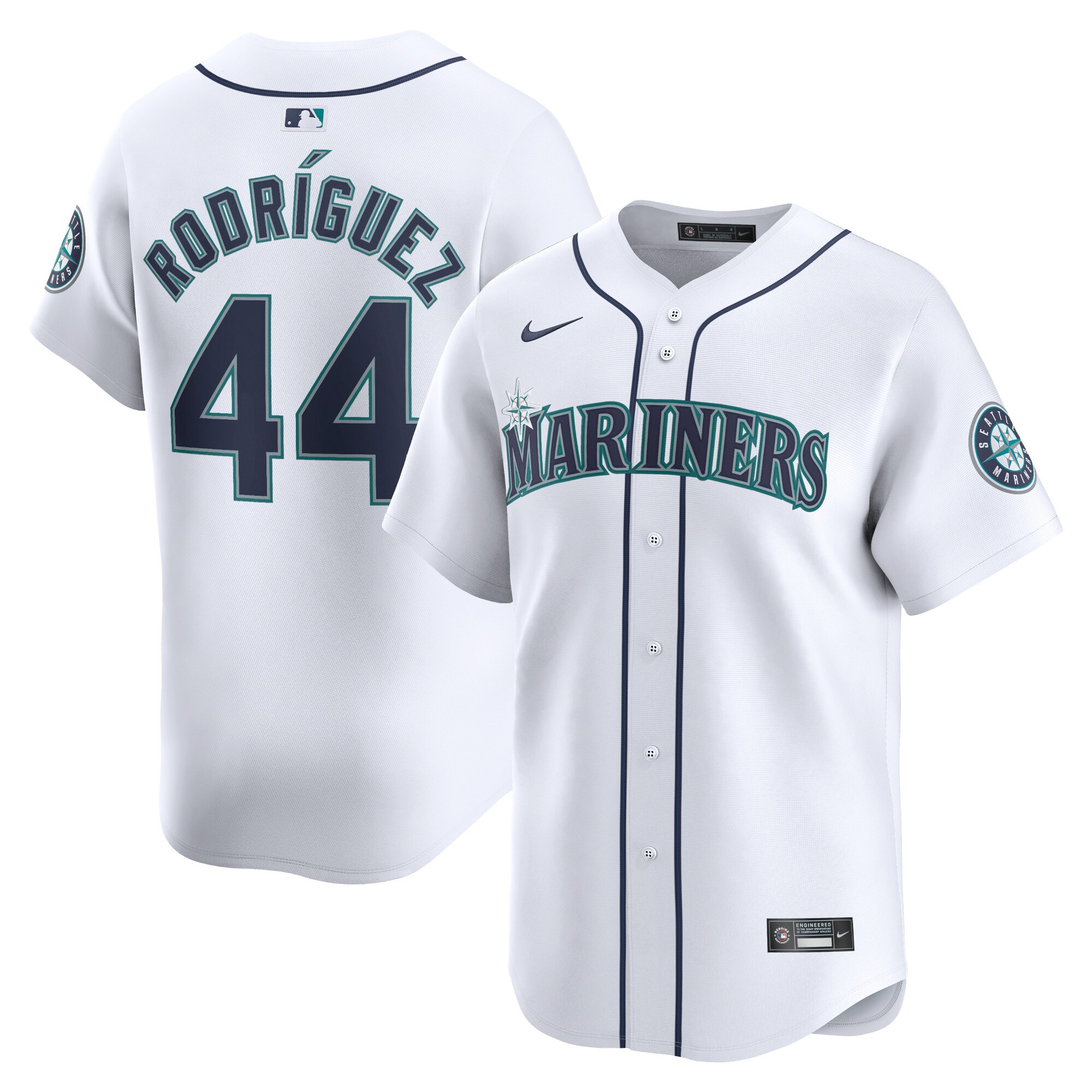 Men's Seattle Mariners Julio Rodríguez White Home Limited Player Baseball Jersey 