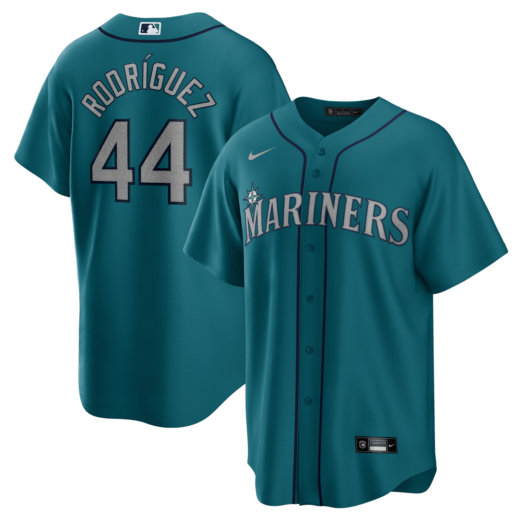 Men's Seattle Mariners Julio Rodriguez Aqua Official Player Baseball Jersey 