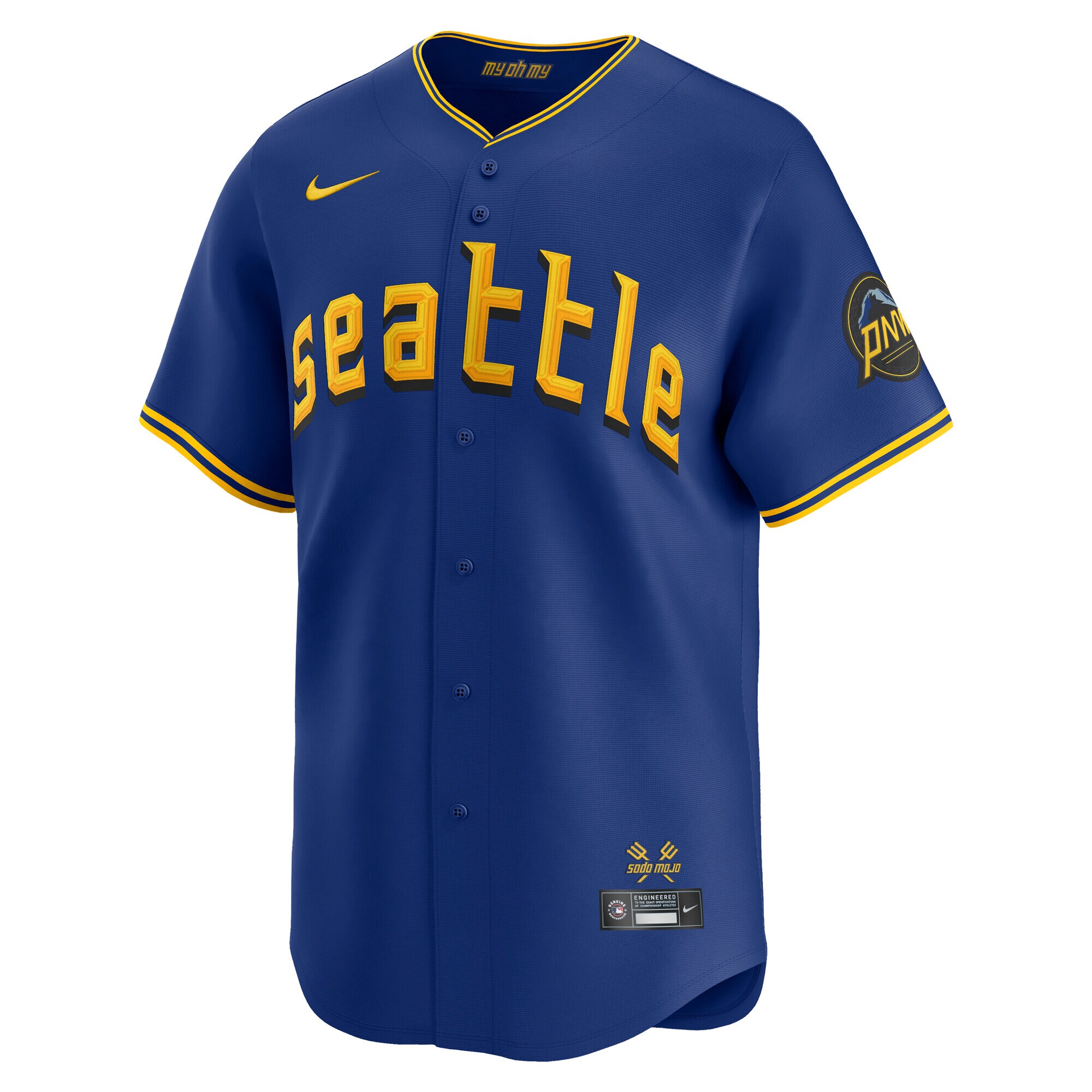 Alternative view of Men's Seattle Mariners Julio Rodriguez Blue City Connect Limited Player Baseball Jersey 