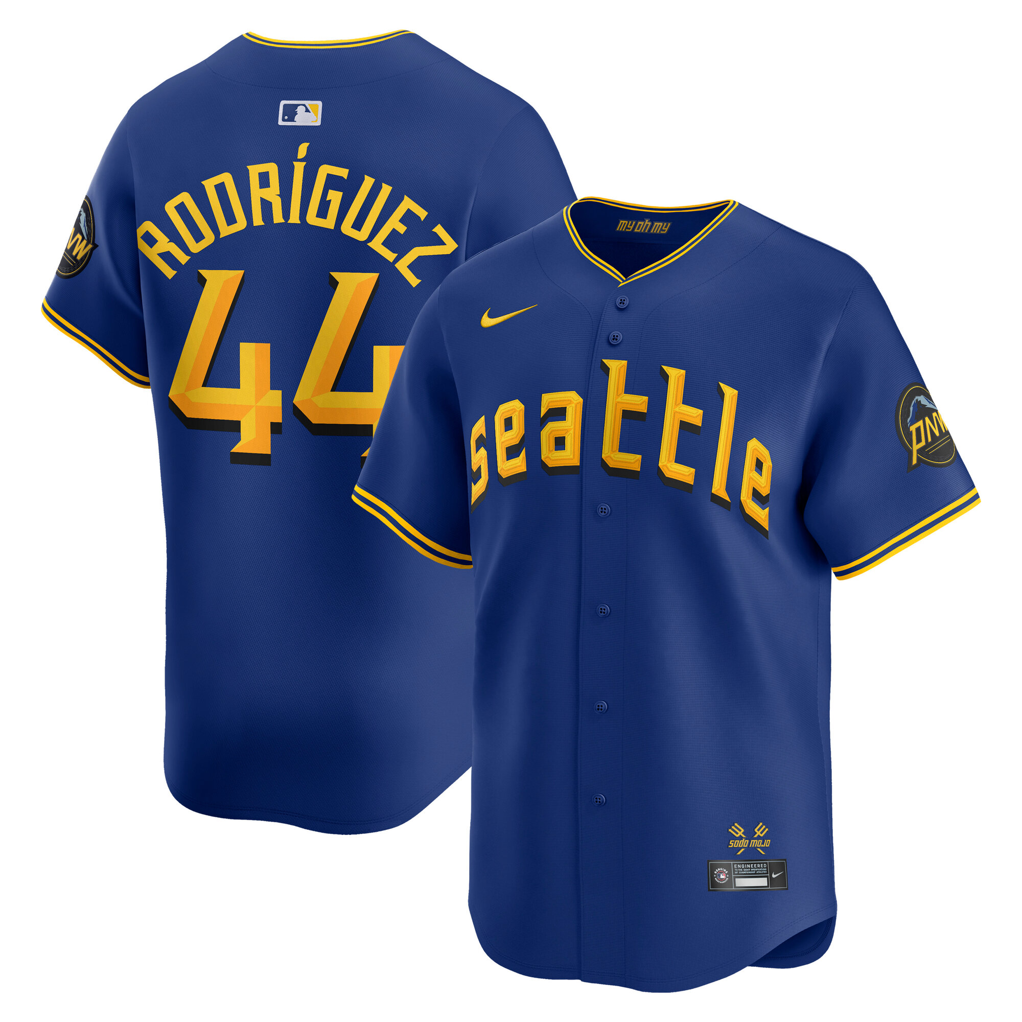 Men's Seattle Mariners Julio Rodriguez Blue City Connect Limited Player Baseball Jersey 