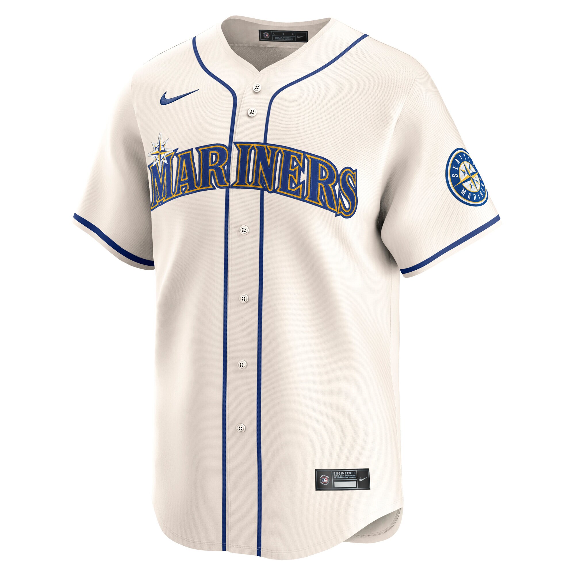 Alternative view of Men's Seattle Mariners Julio Rodriguez Cream Alternate Limited 