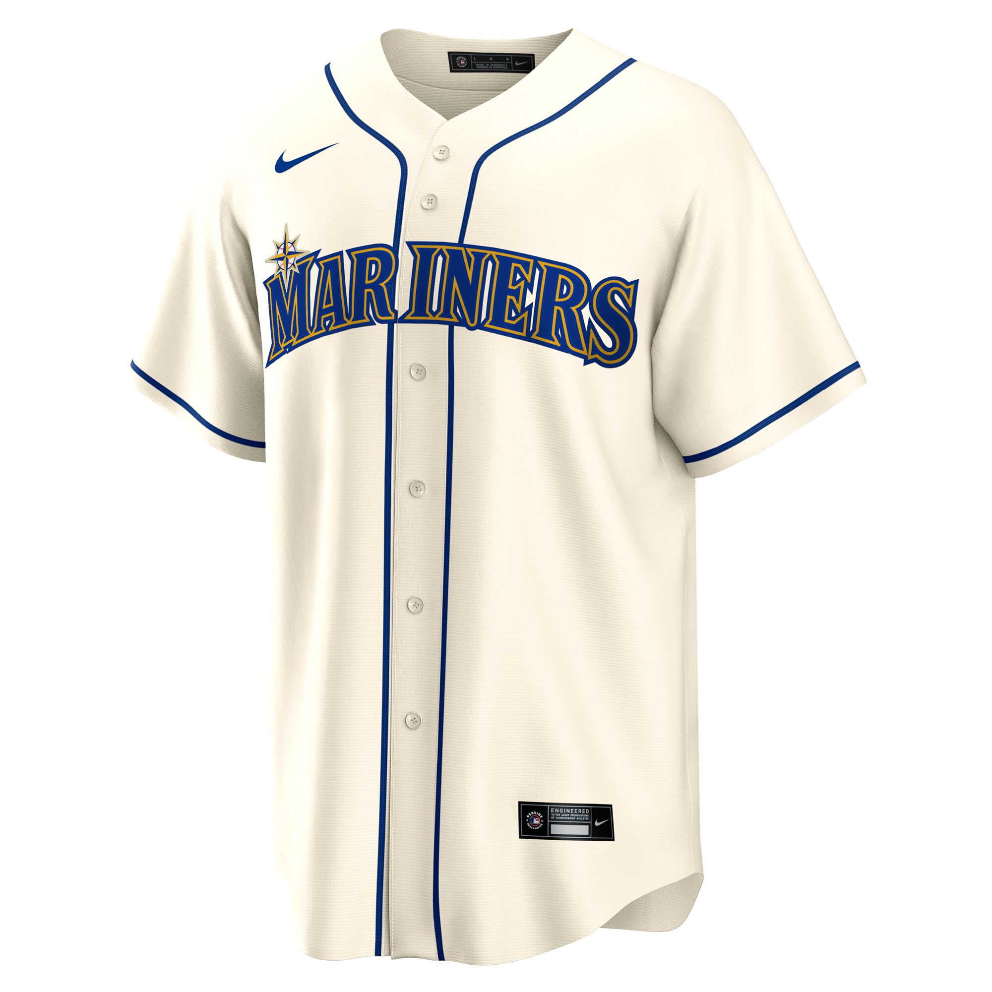 Alternative view of Men's Seattle Mariners Julio Rodriguez Cream Official Player Baseball Jersey 