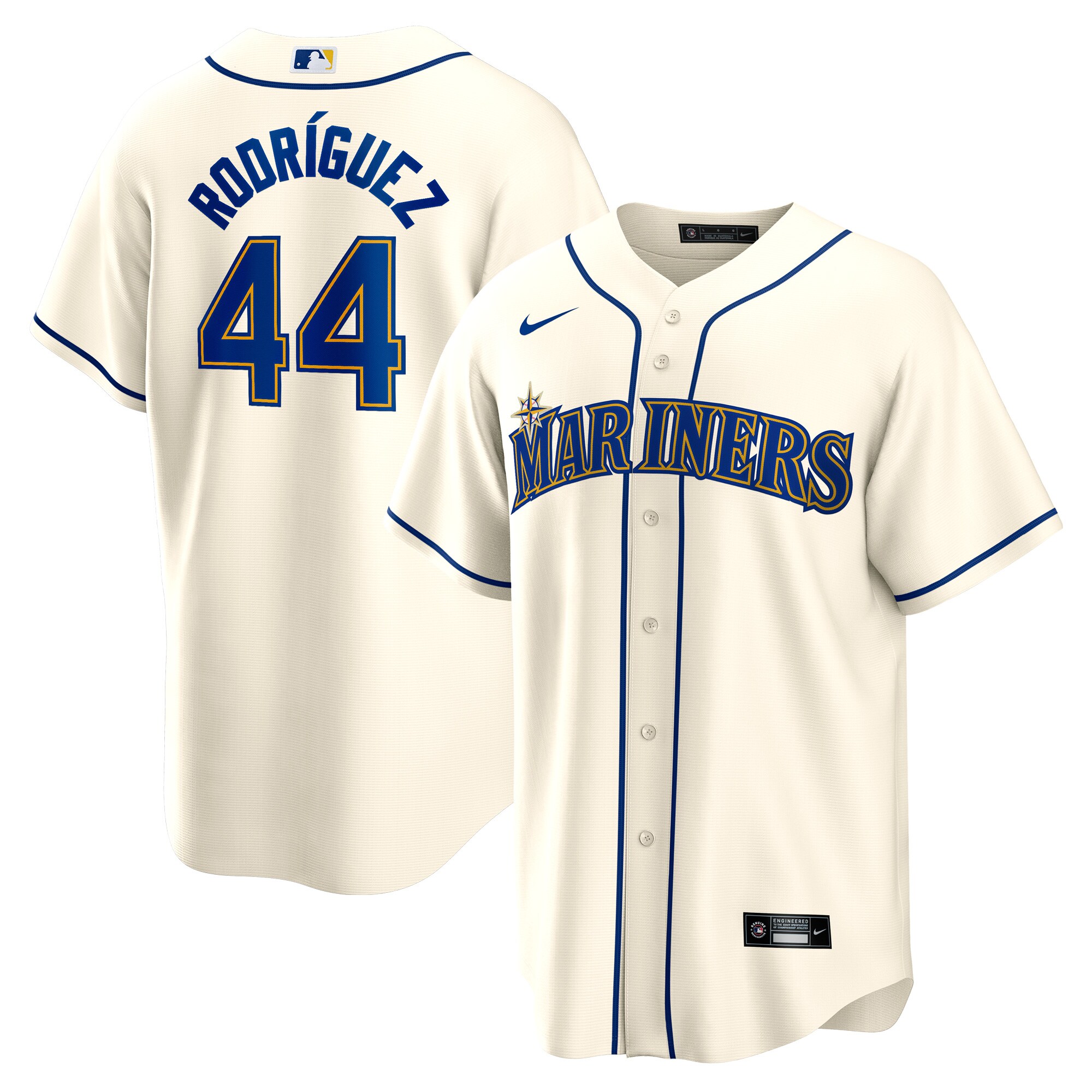Men's Seattle Mariners Julio Rodriguez Cream Official Player Baseball Jersey 