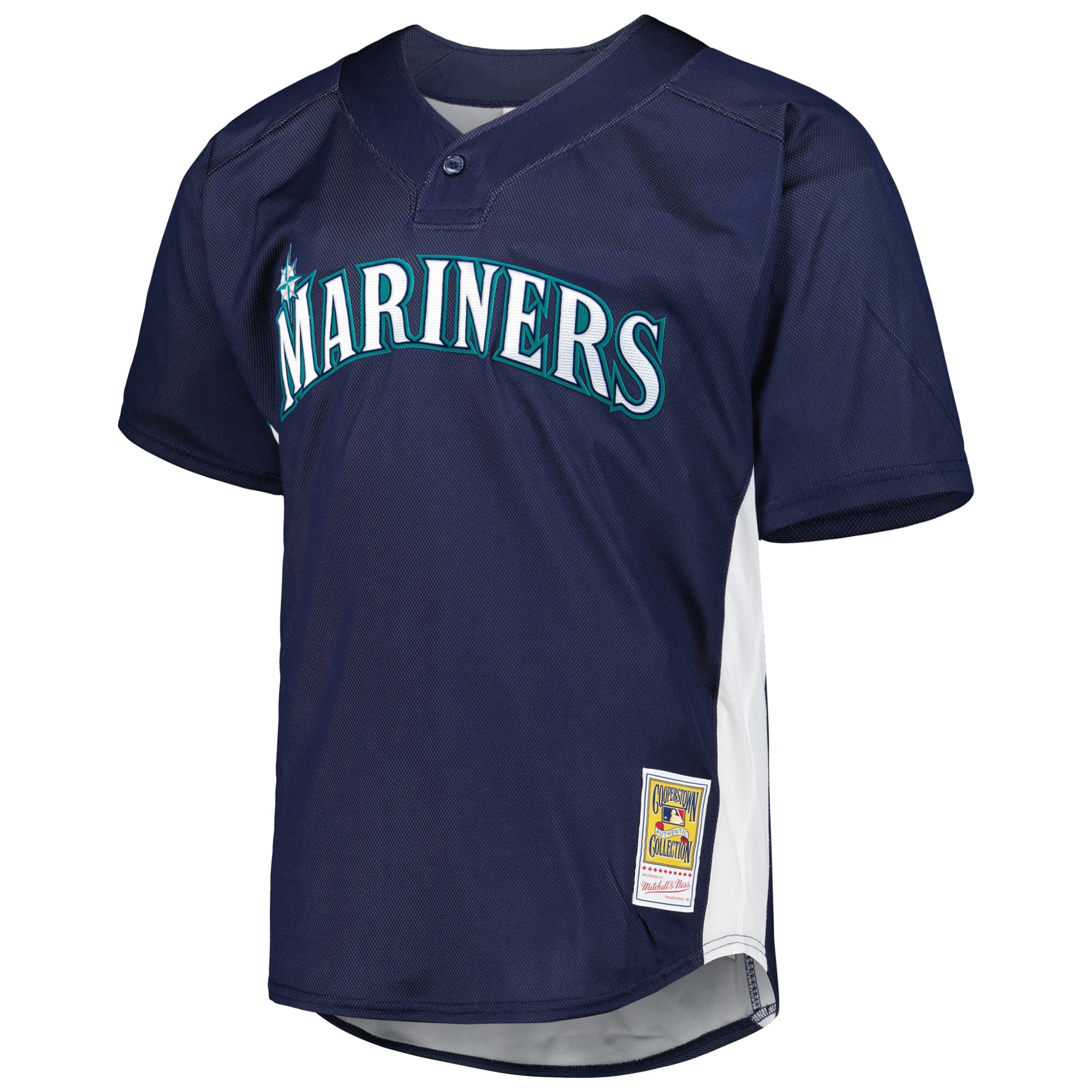 Alternative view of Men's Seattle Mariners Ken Griffey Jr. Mitchell & Ness Navy Cooperstown Collection Mesh Batting Practice Baseball Jersey 