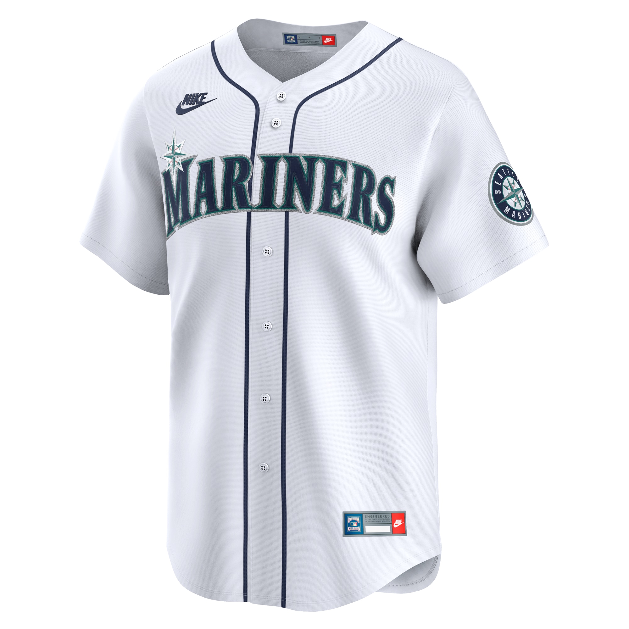 Alternative view of Men's Seattle Mariners Ken Griffey Jr. White Throwback Cooperstown Collection Limited Baseball Jersey 