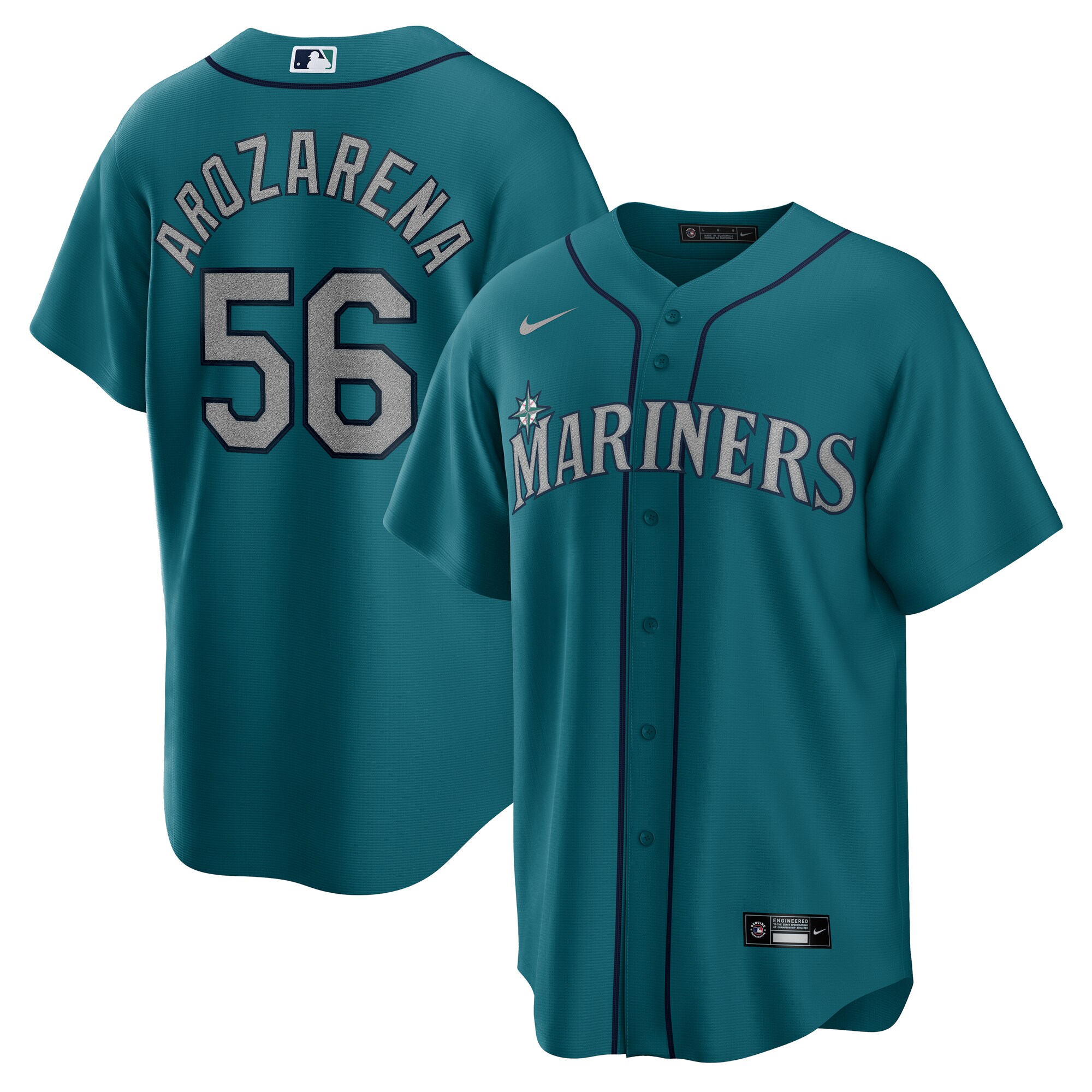 Men's Seattle Mariners Randy Arozarena Aqua Alternate Player Baseball Jersey 