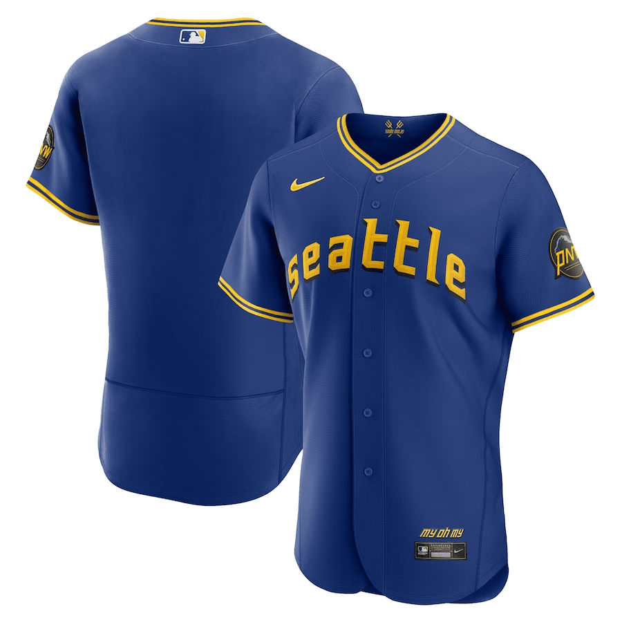 Men's Seattle Mariners Royal 2023 City Connect Elite Baseball Jersey 