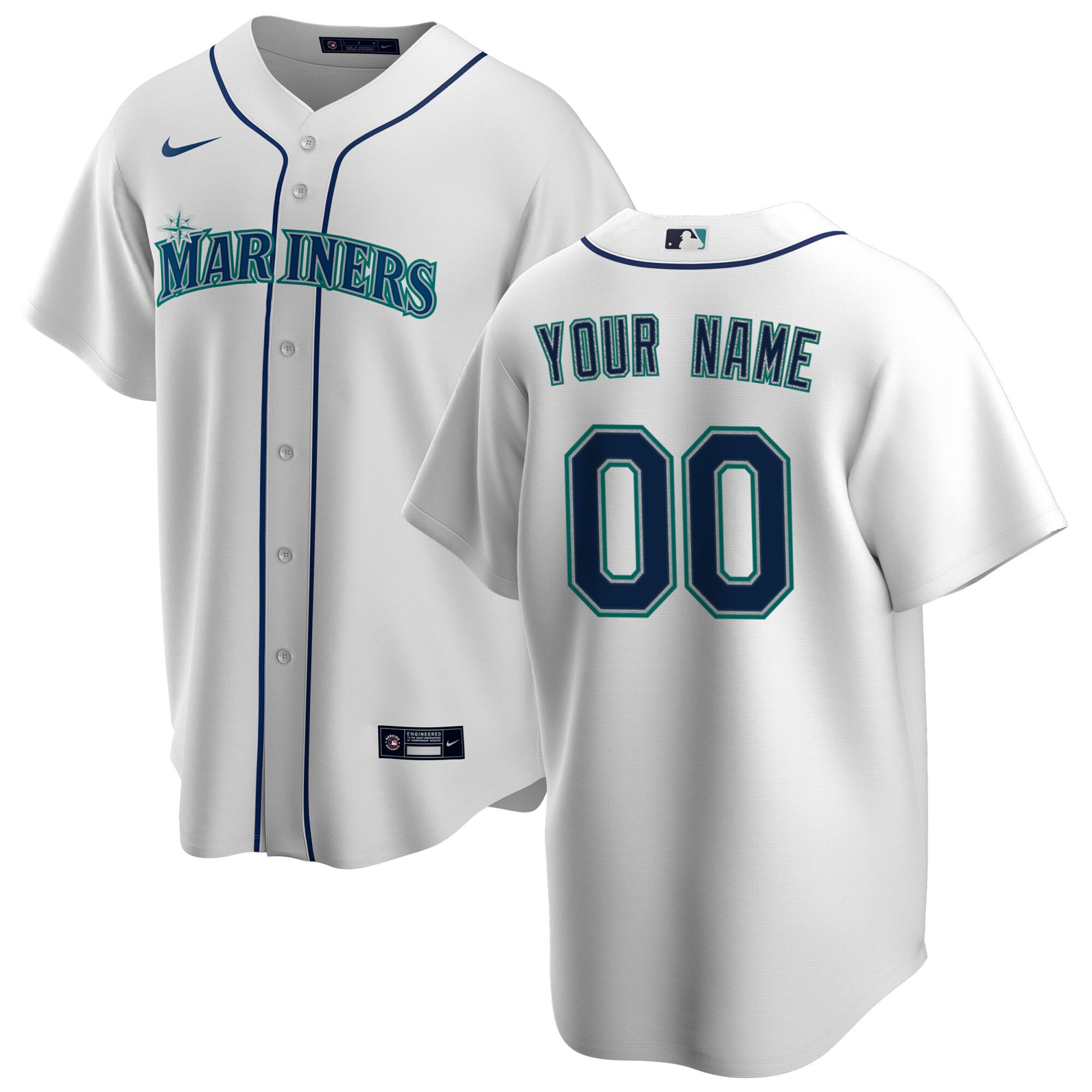 Men's Seattle Mariners White Home Custom Baseball Jersey 