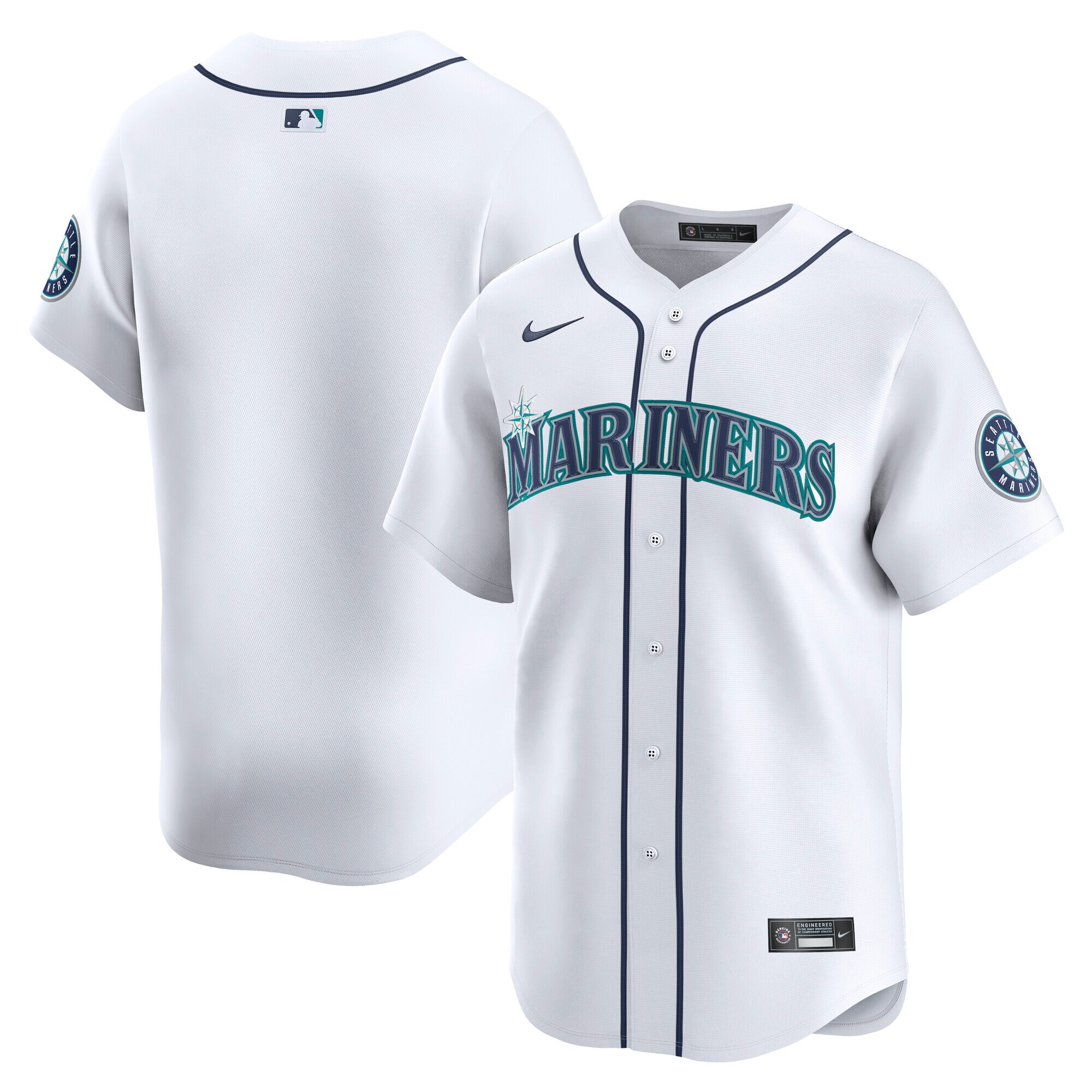 Men's Seattle Mariners White Home Limited Baseball Jersey 