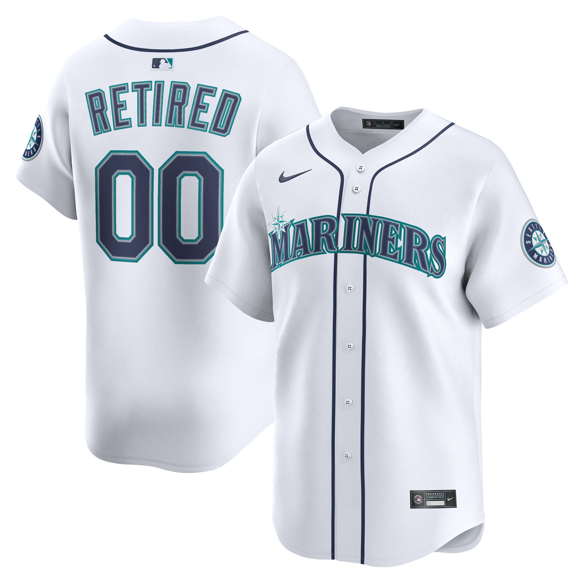 Men's Seattle Mariners White Home Limited Pick-A-Player Retired Roster Baseball Jersey 