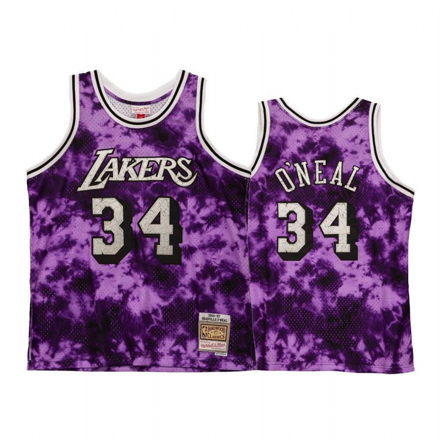 Men's Shaquille O'neal 34 Los Angeles Lakers Galaxy Basketball Jersey Purple - JS711 