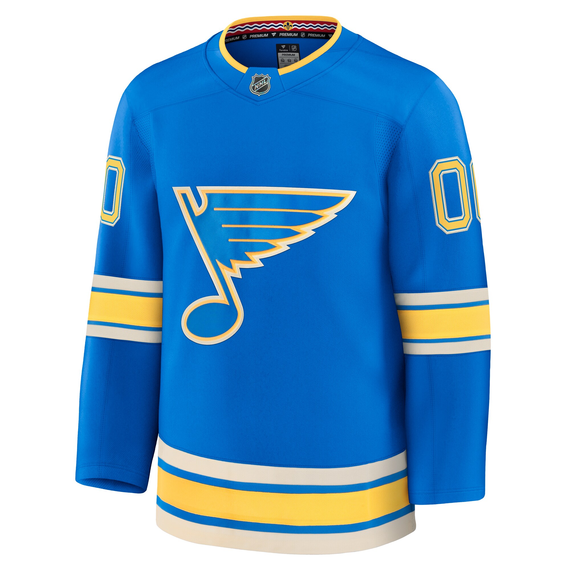Alternative view of Men's St. Louis Blues Blue Alternate Premium Custom Hockey Jersey - JS672 