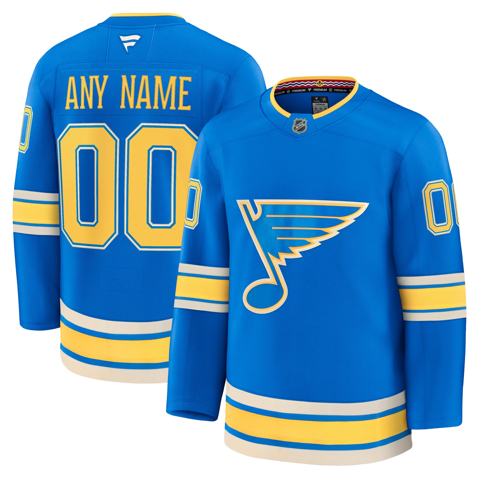 Men's St. Louis Blues Blue Alternate Premium Custom Hockey Jersey - JS672 