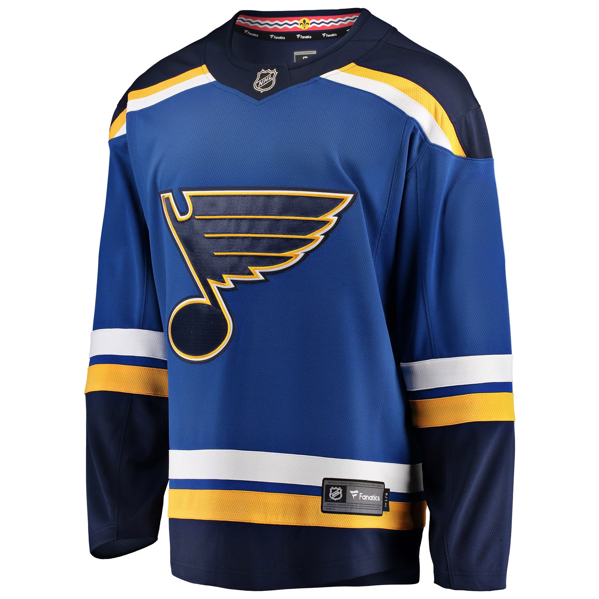 Alternative view of Men's St. Louis Blues Blue Breakaway Home Hockey Jersey - JS644 