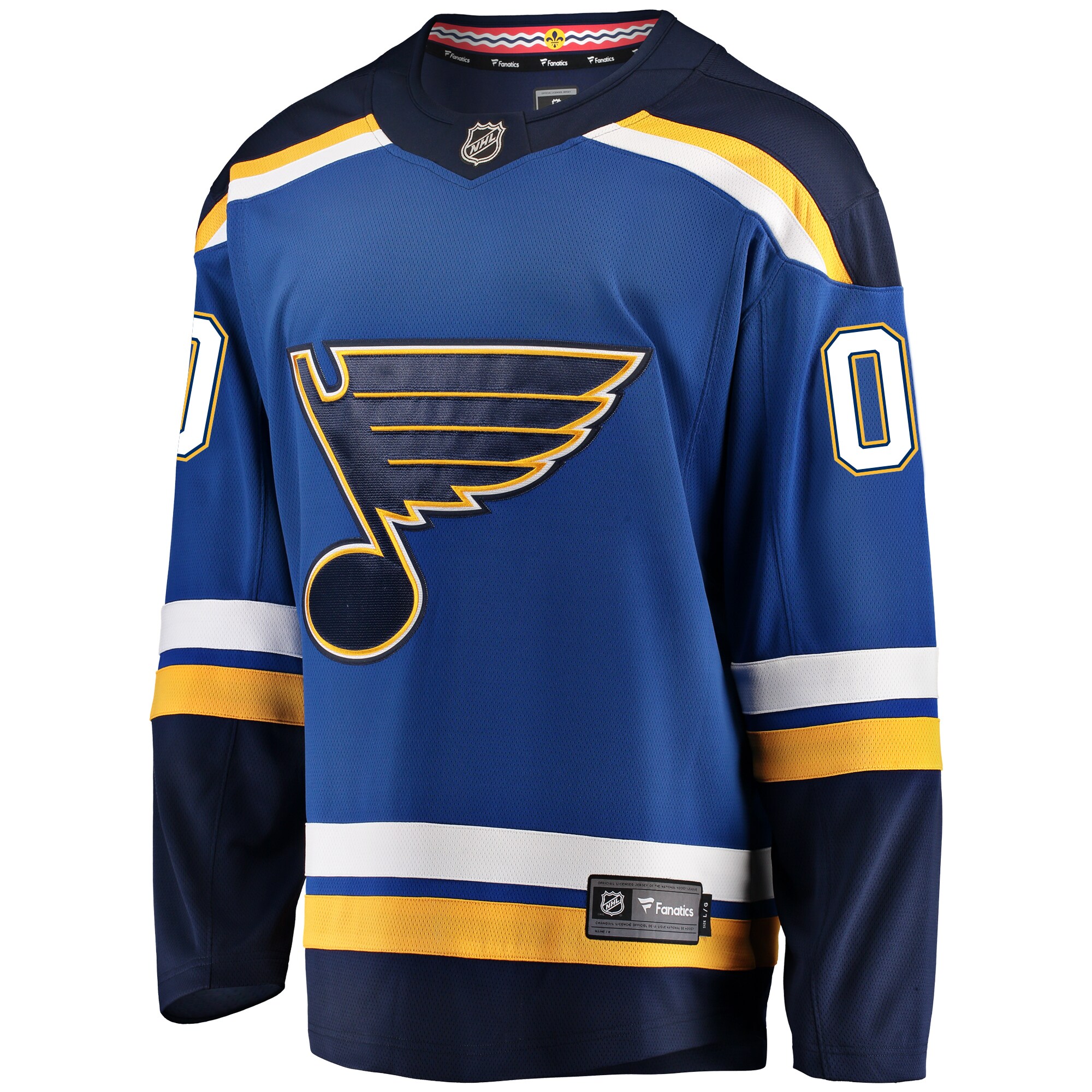 Alternative view of Men's St. Louis Blues Blue Home Breakaway Custom Hockey Jersey - JS677 
